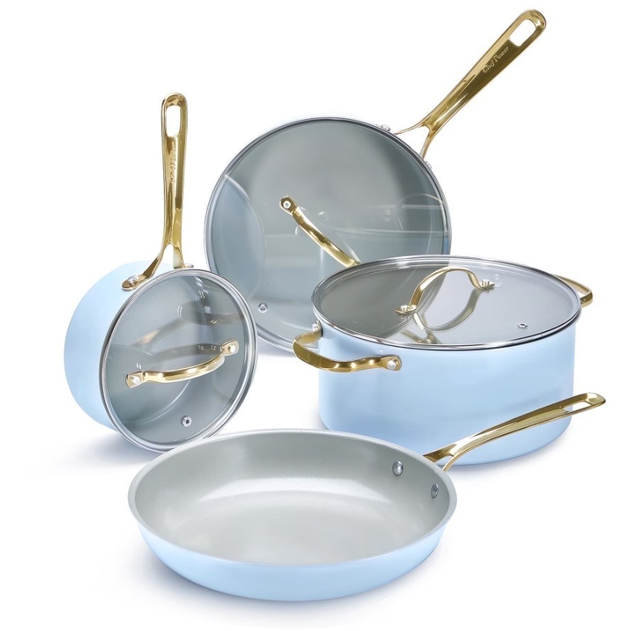 Chef Power 7 Pcs Ceramic Cookware Sets, Non-Stick Pots and Pans Set