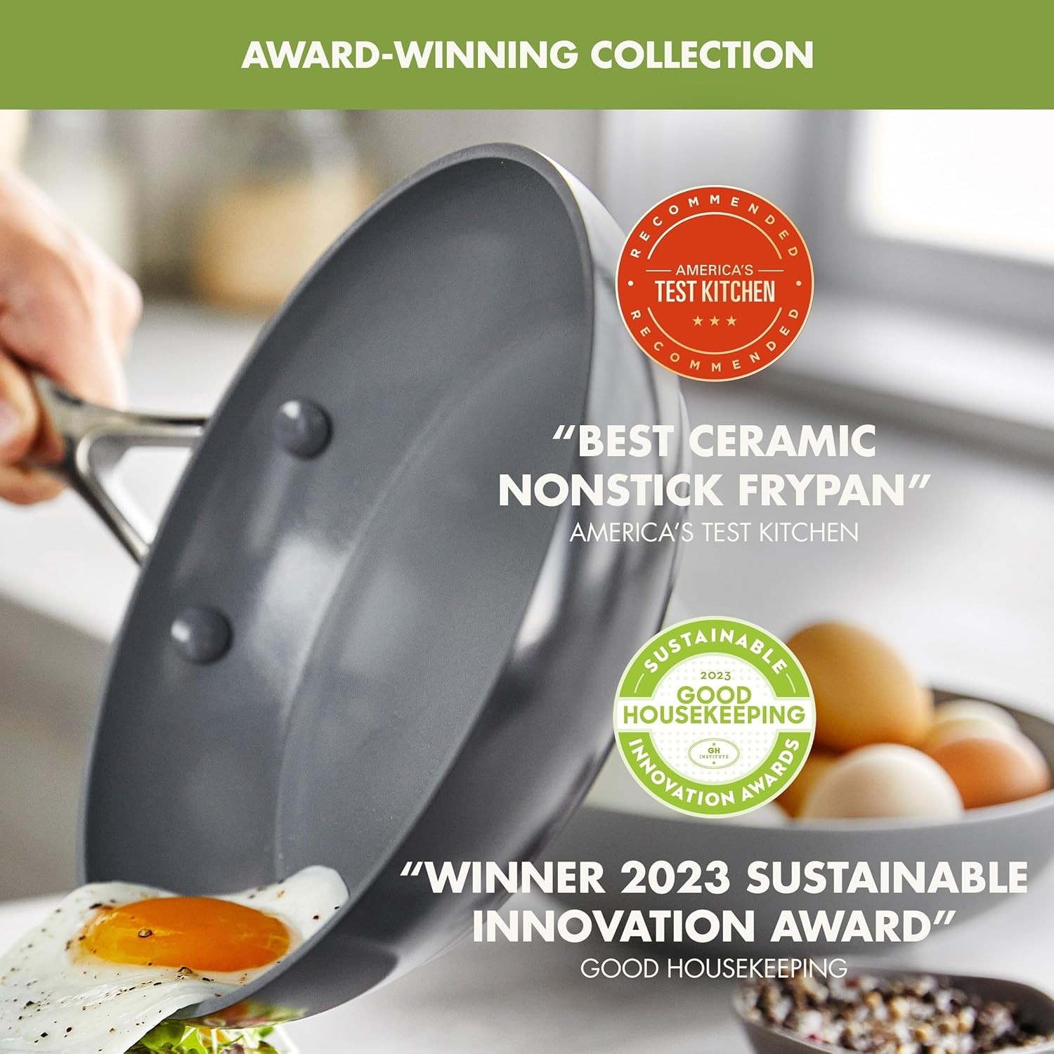 GreenPan Valencia Pro Ceramic Nonstick 22 Piece Cookware Set, Hard Anodized PFAS
