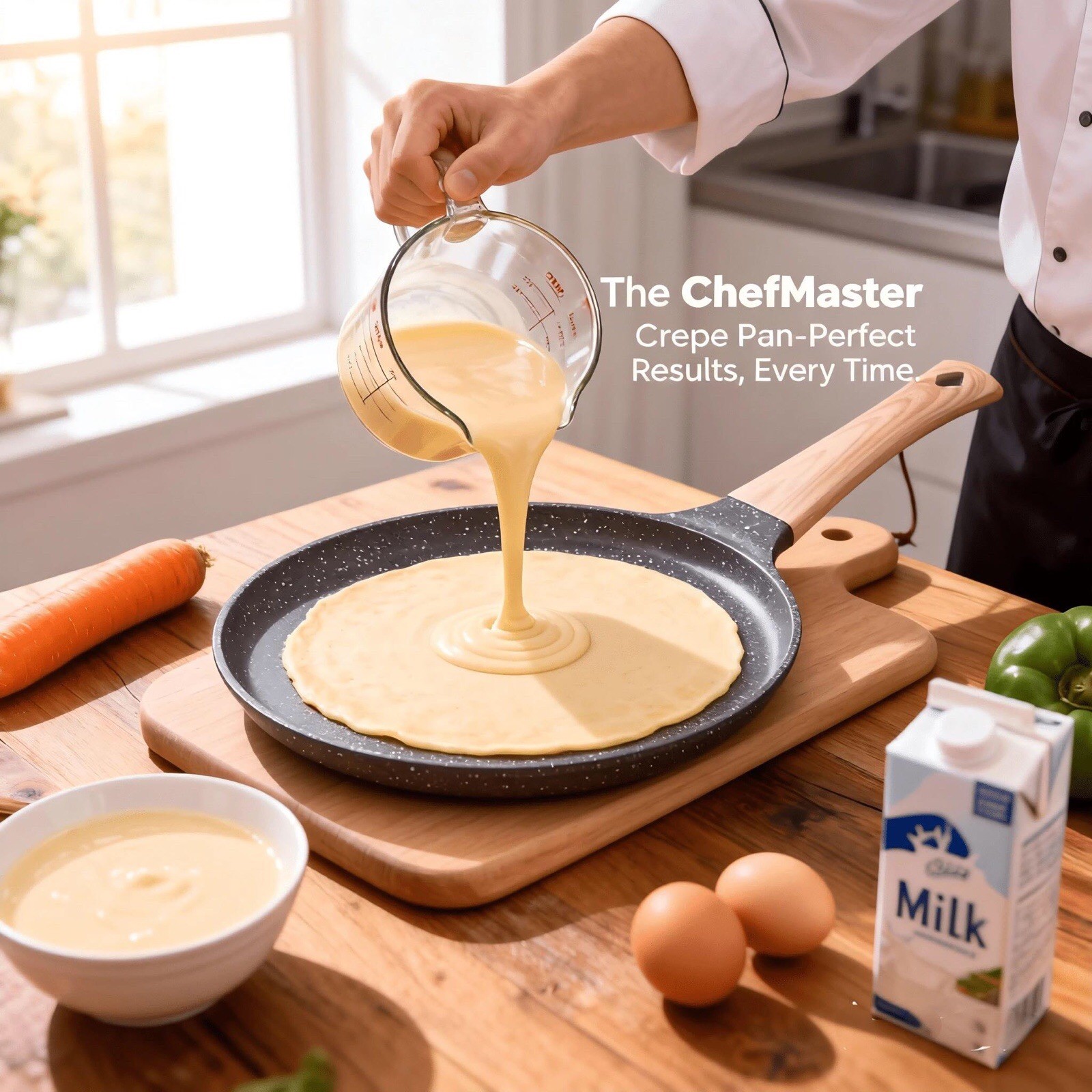 1pc 9.4 Inch Black Non-Stick Crepe Pan Induction Ready Easy Clean