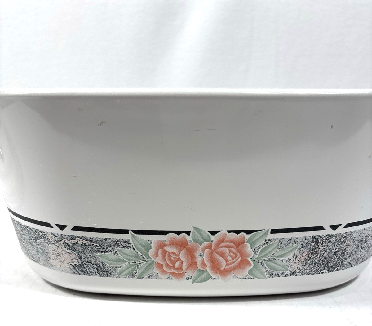 Vintage Corning Ware Silk & Rose 5 Liter A-5-B Casserole Dish MCM Retro Kitch