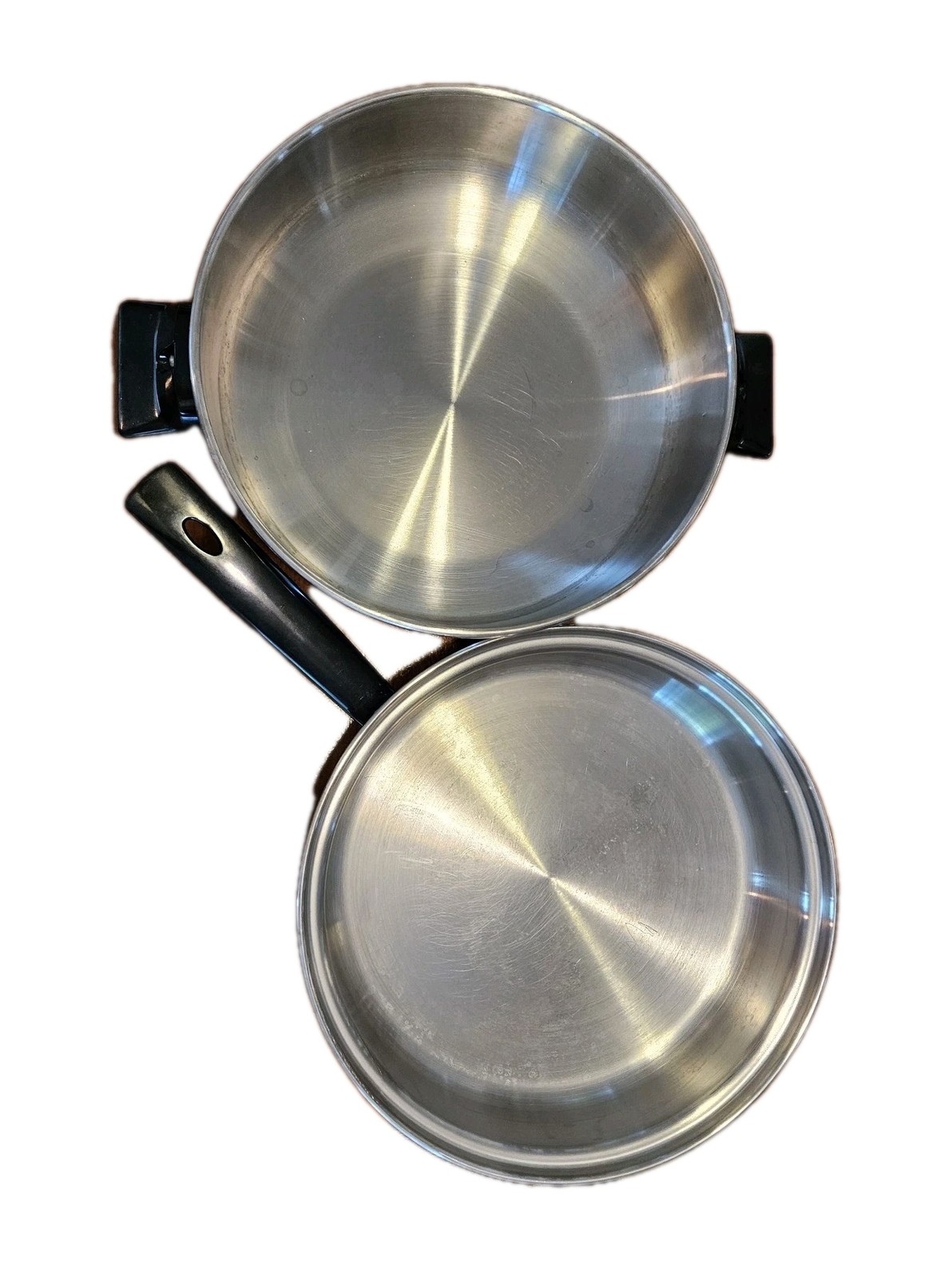Amway Queen Multiply 18/8 Stainless Steel 10″ Skillet With Lid & Egg Tray Cups