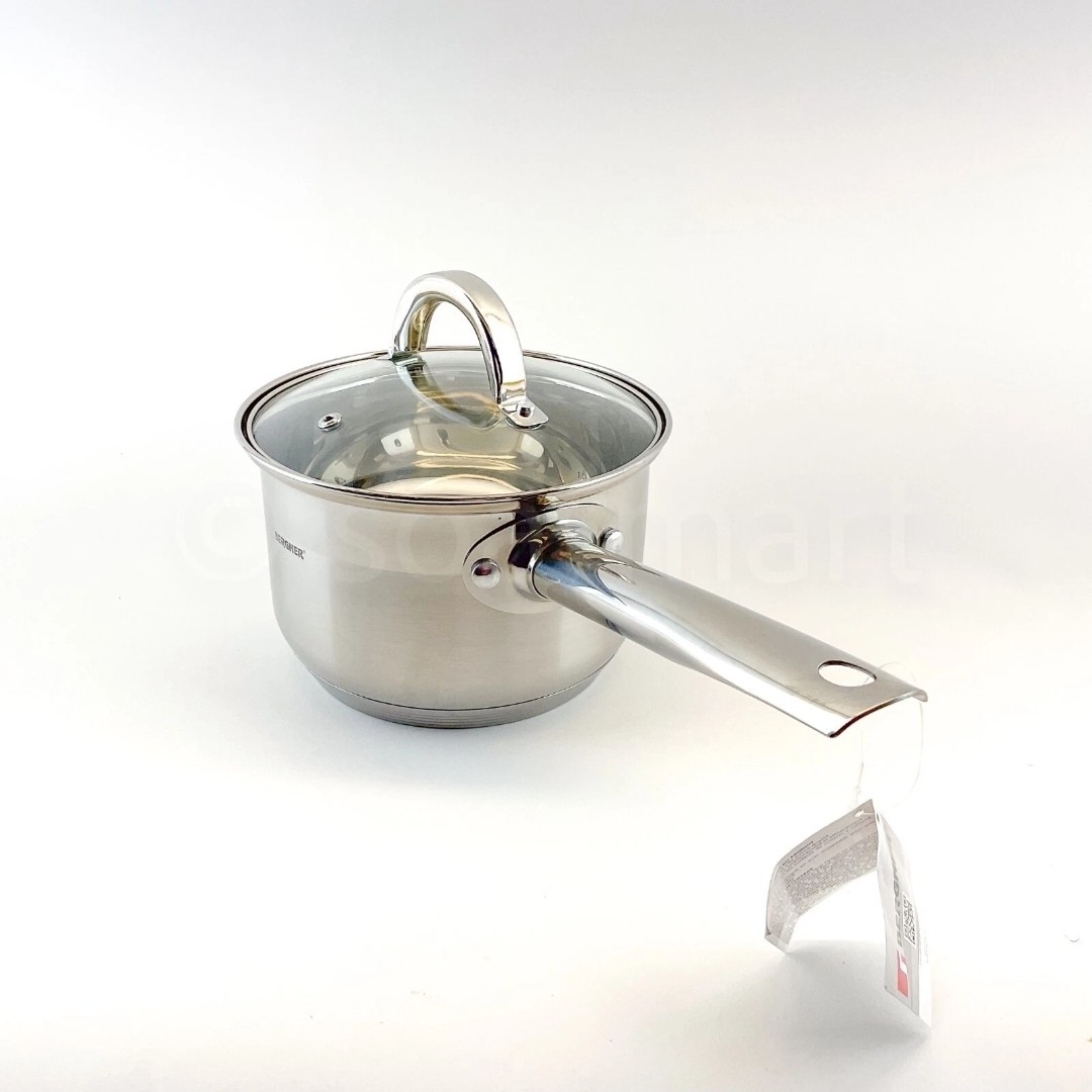 Bergner Essential Series Stainless Steel 1.8-qt Saucepan with Lid Cookware NWT