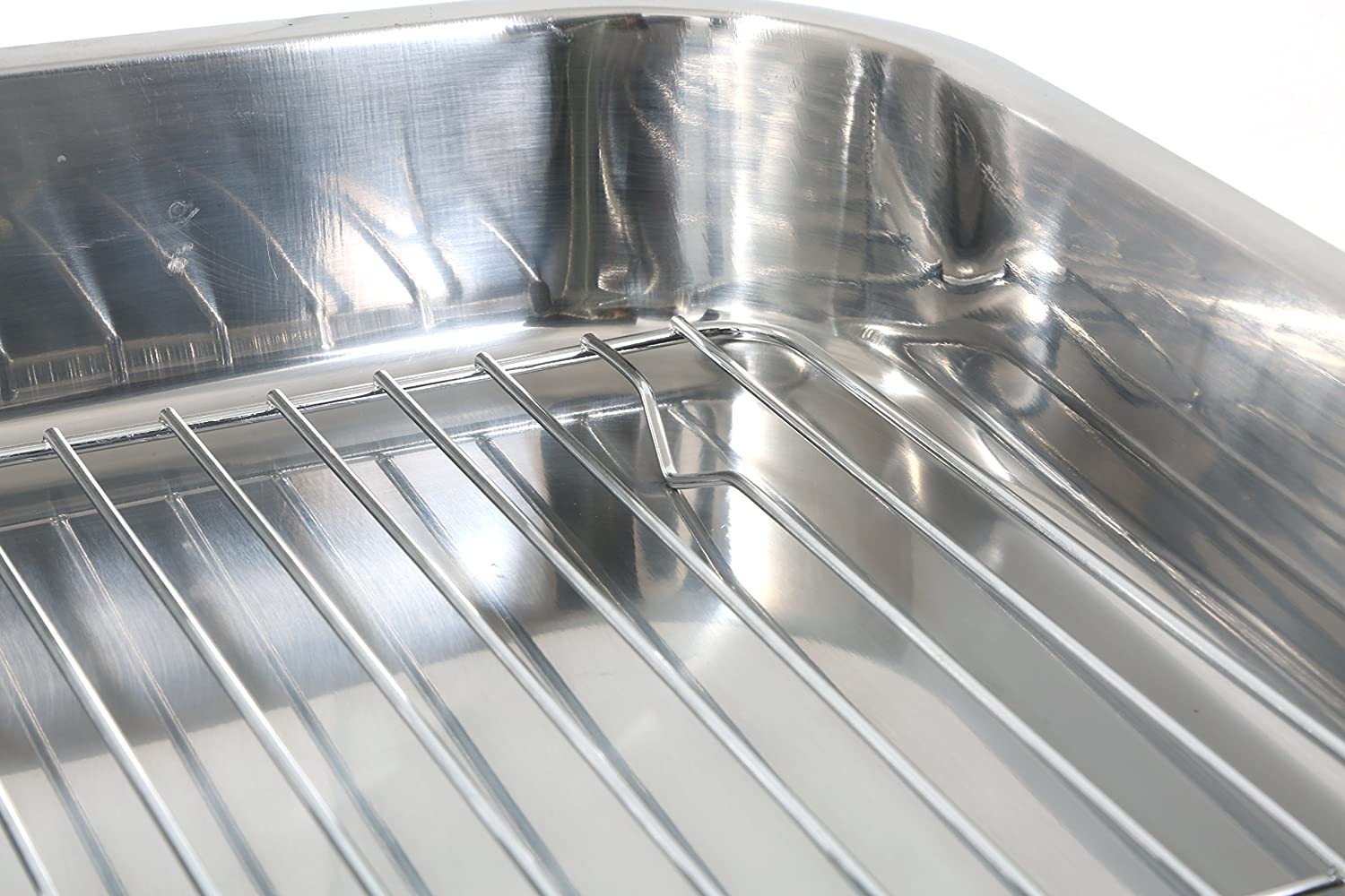 4-Piece Stainless Steel Lasagna Roasting Pan Set w Racks 12.5×9.5 16.5×12