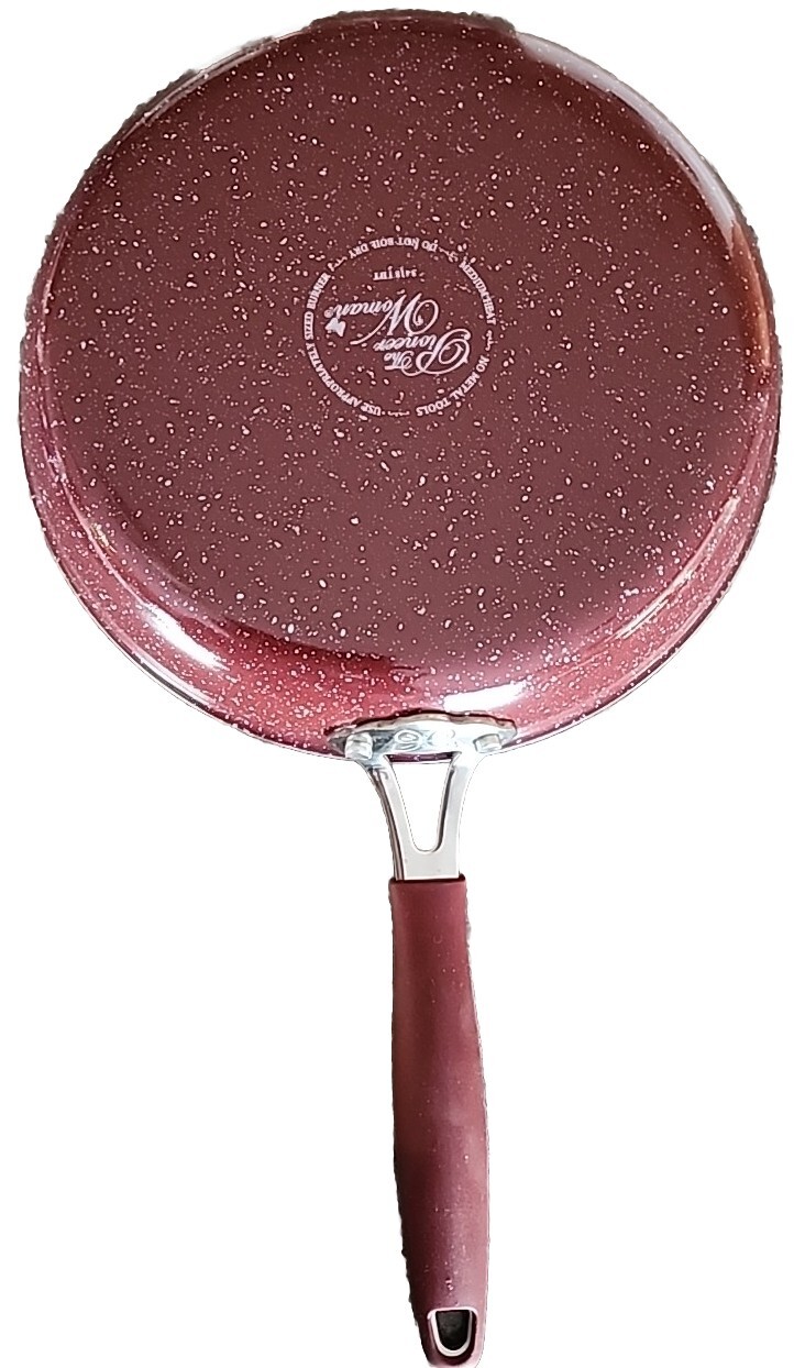 Pioneer Woman KEEPSAKE Floral Merlot ~ Enamel ~ Aluminum ~ 8″ Skillet Frypan