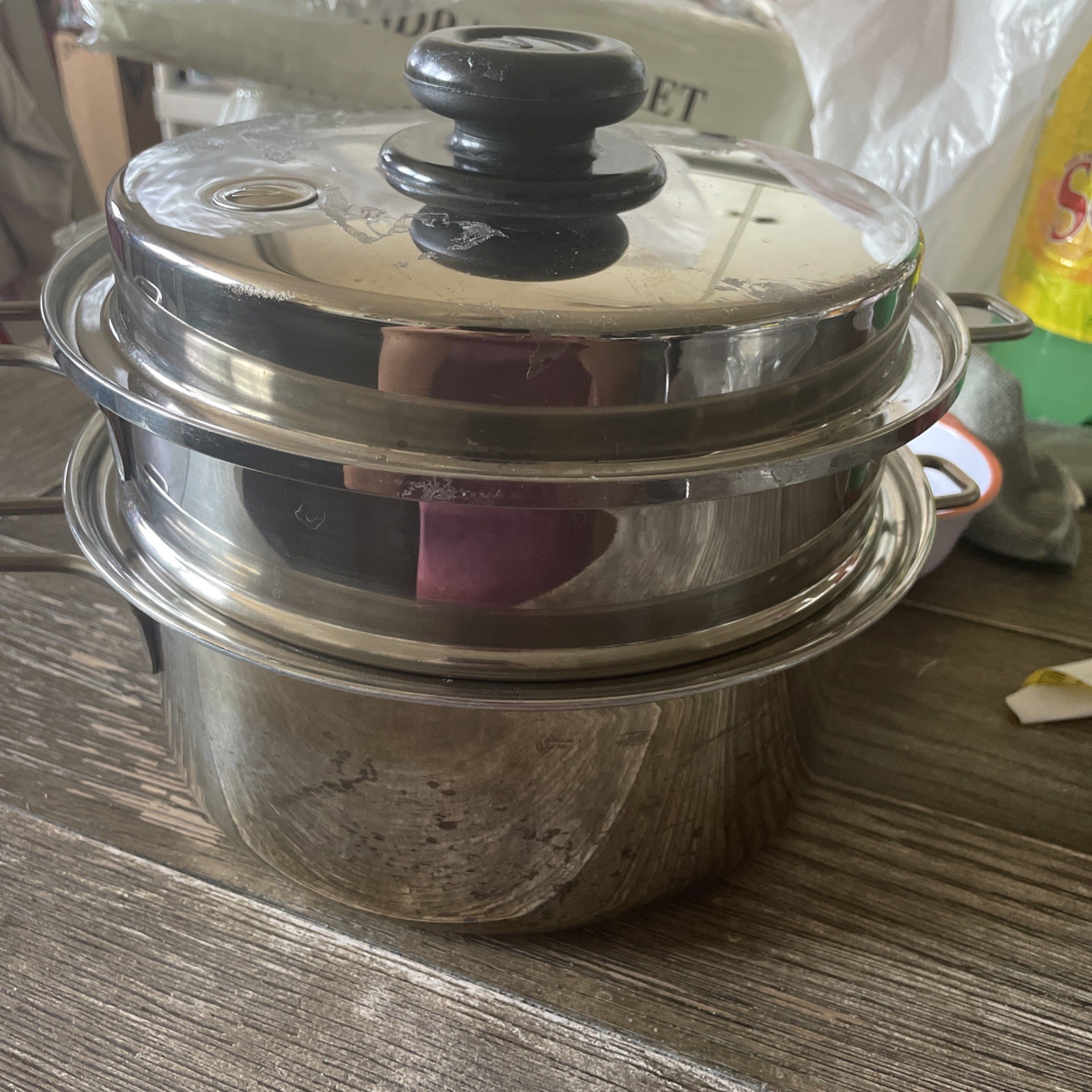Saladmaster 3 qt saucepan With Steamer Basket & Lid. 316Ti Titani Stainless