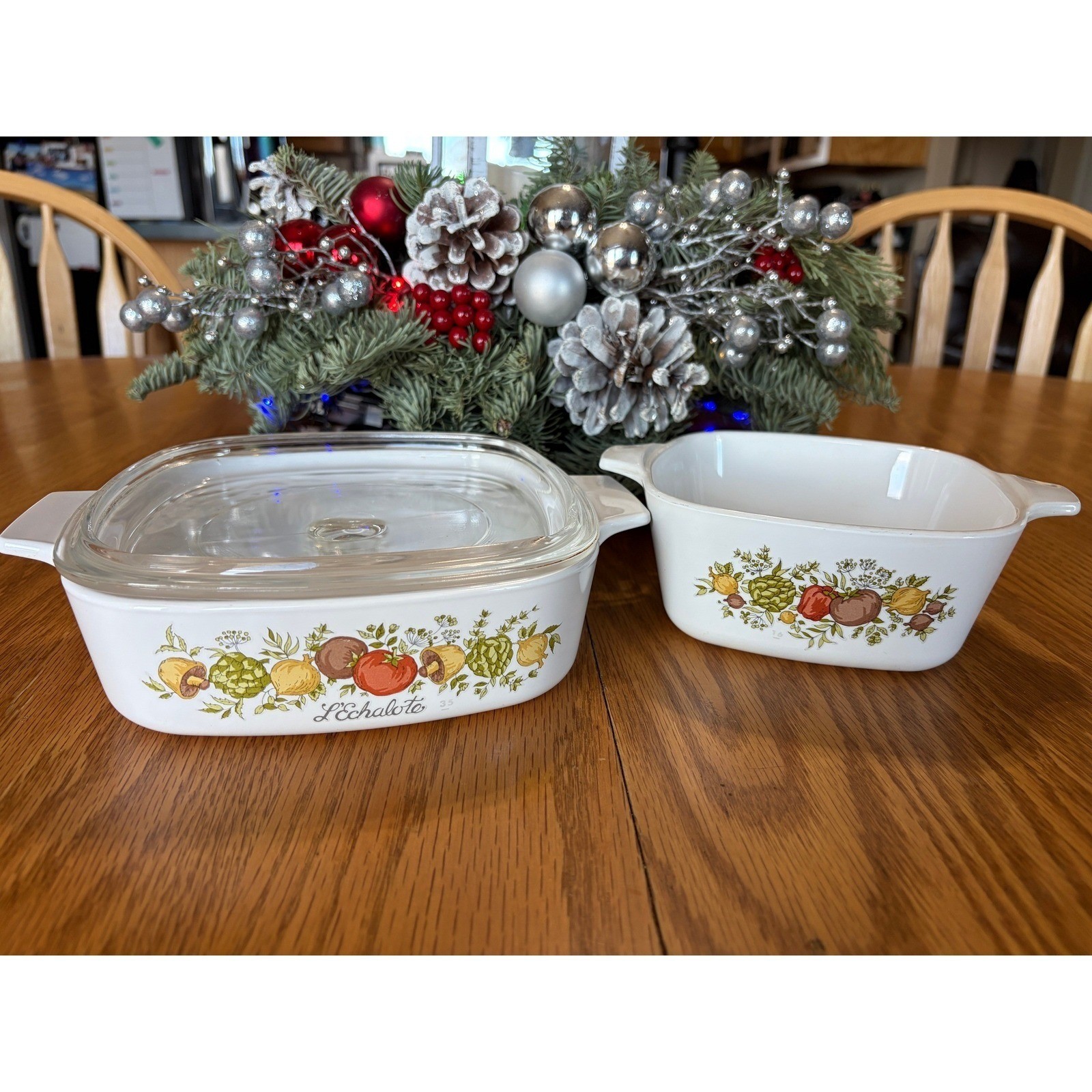 CorningWare A-1-B & P-43-B Spice of Life Casserole Dishes Vintage USA Set