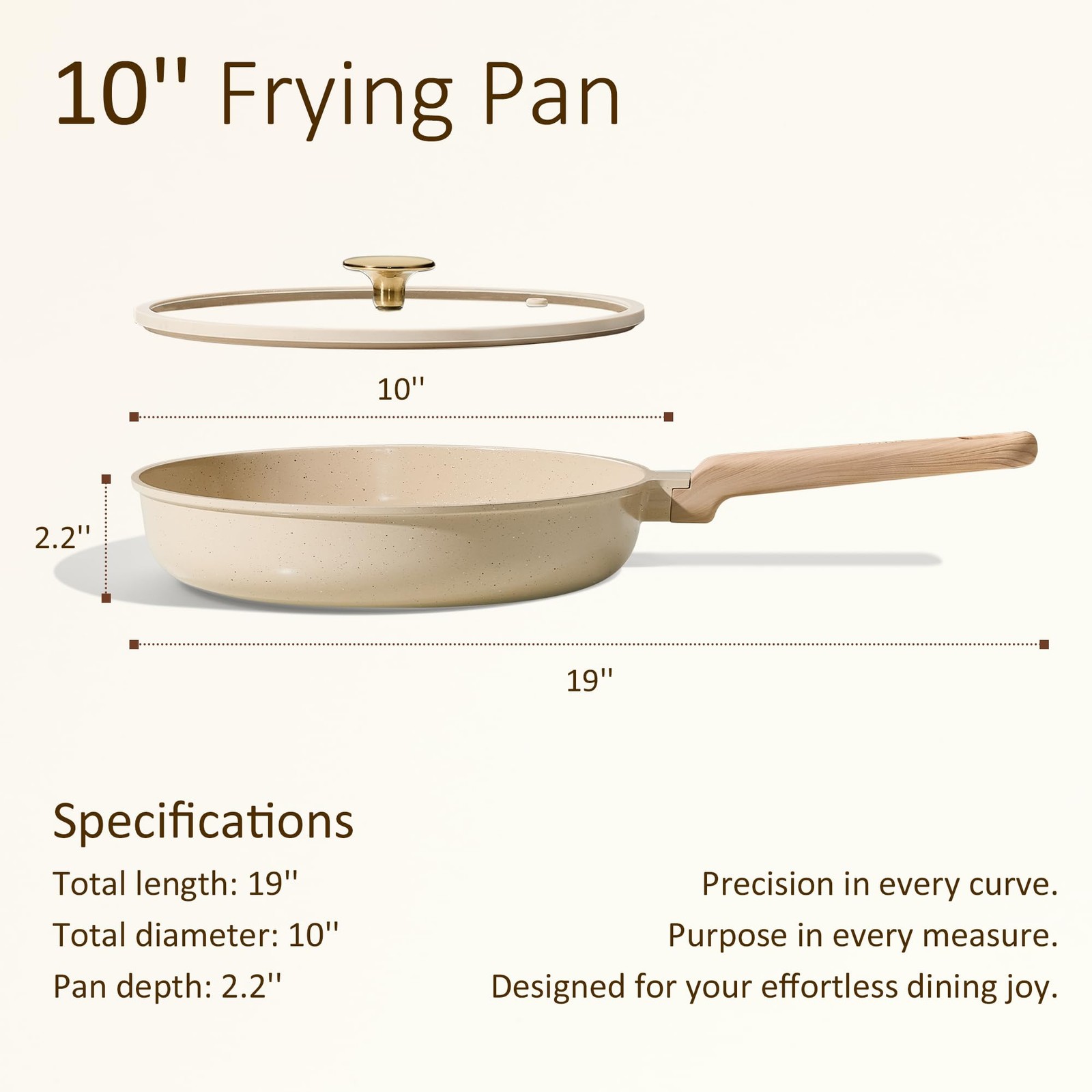 10″ Frying Pan Set, Ceramic Frying Pan, Non-PTFE & PFOA Free Fry Pan & Omelet…