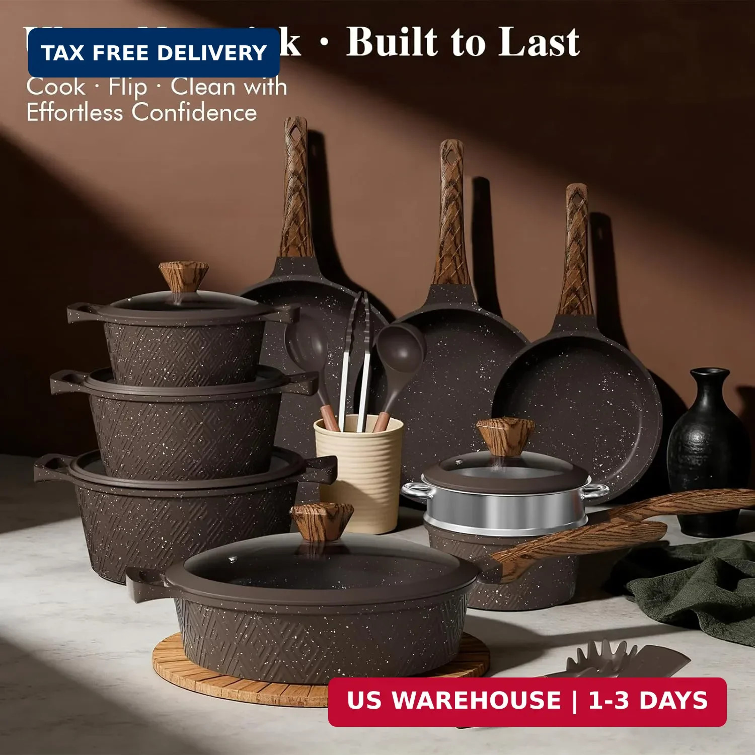 Umite Chef 26PCS Pots and Pans Set Non Stick, Nonstick Cookware Sets, Induction