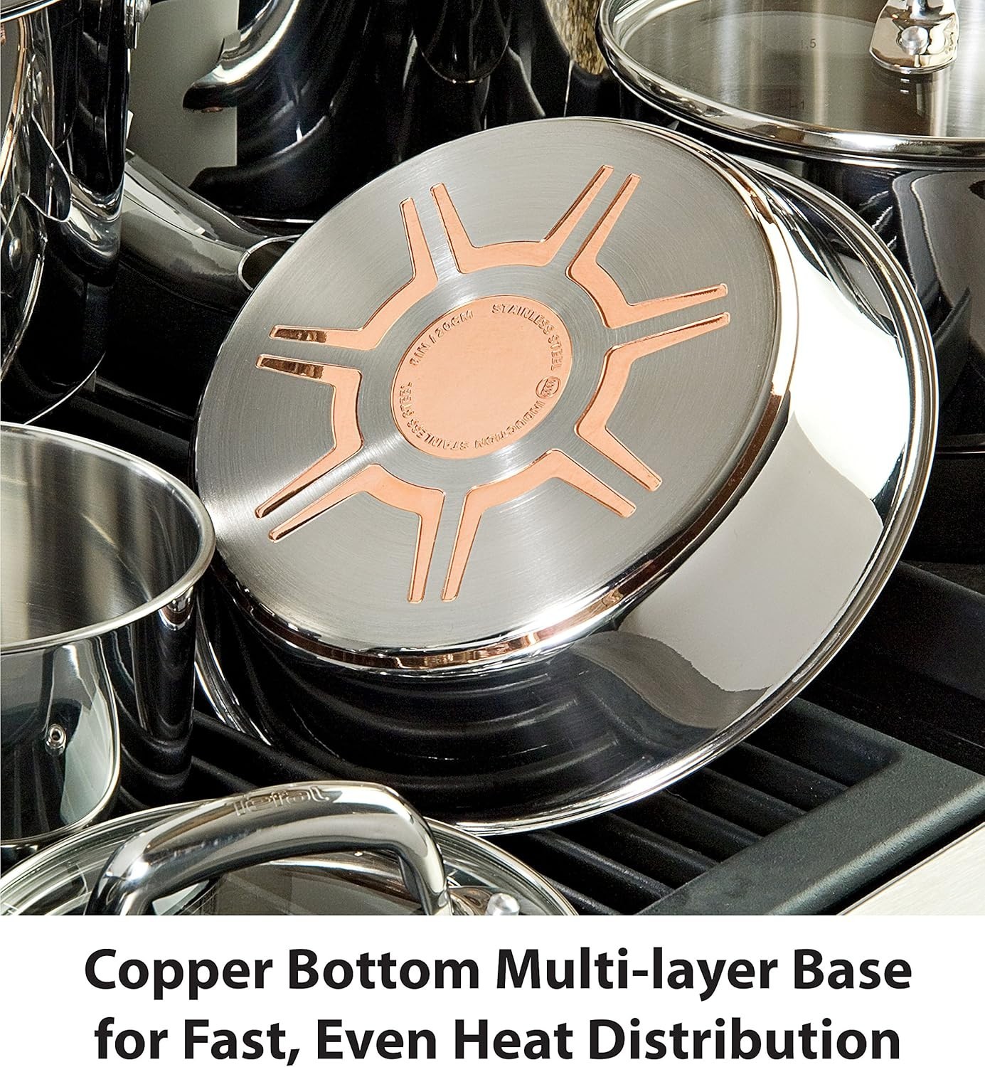 T-fal 1-Qt Ultimate Stainless Steel and Copper- Multi-Layer Sauce pan with Lid