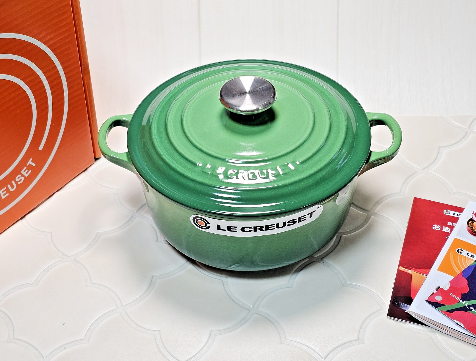 Le Creuset Bamboo Green 20cm 2.75 Qt CLASSIC Round Dutch Oven STEEL KNOB NIB