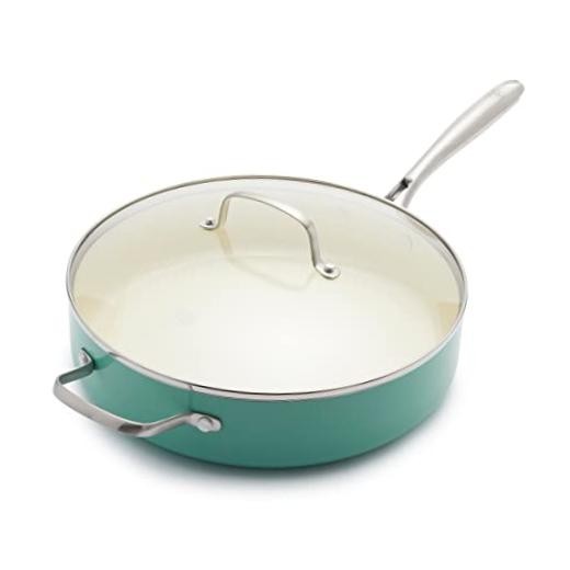 Artisan 5QT Turquoise Induction Saute Pan Jumbo Cooker – 5QT Artisan Ceramic