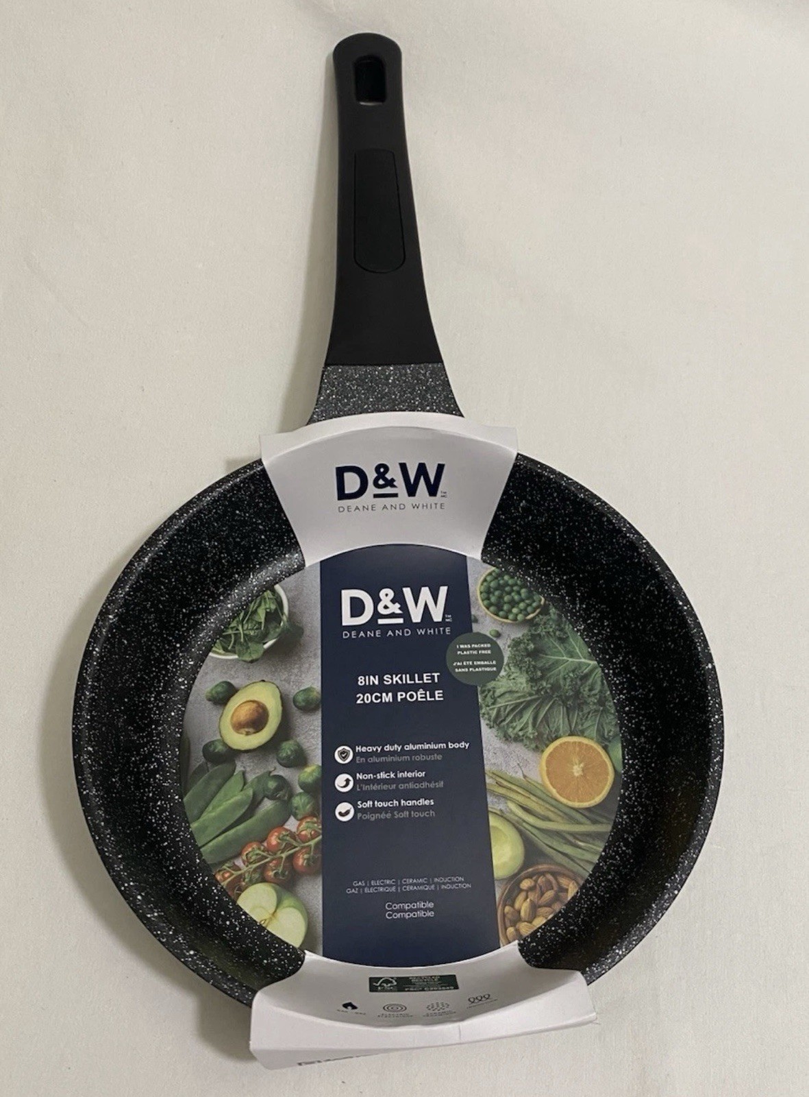 D&W Frying Pan Nonstick FRY Skillet 8 inch Deane&White Premium Kitchen Cookware