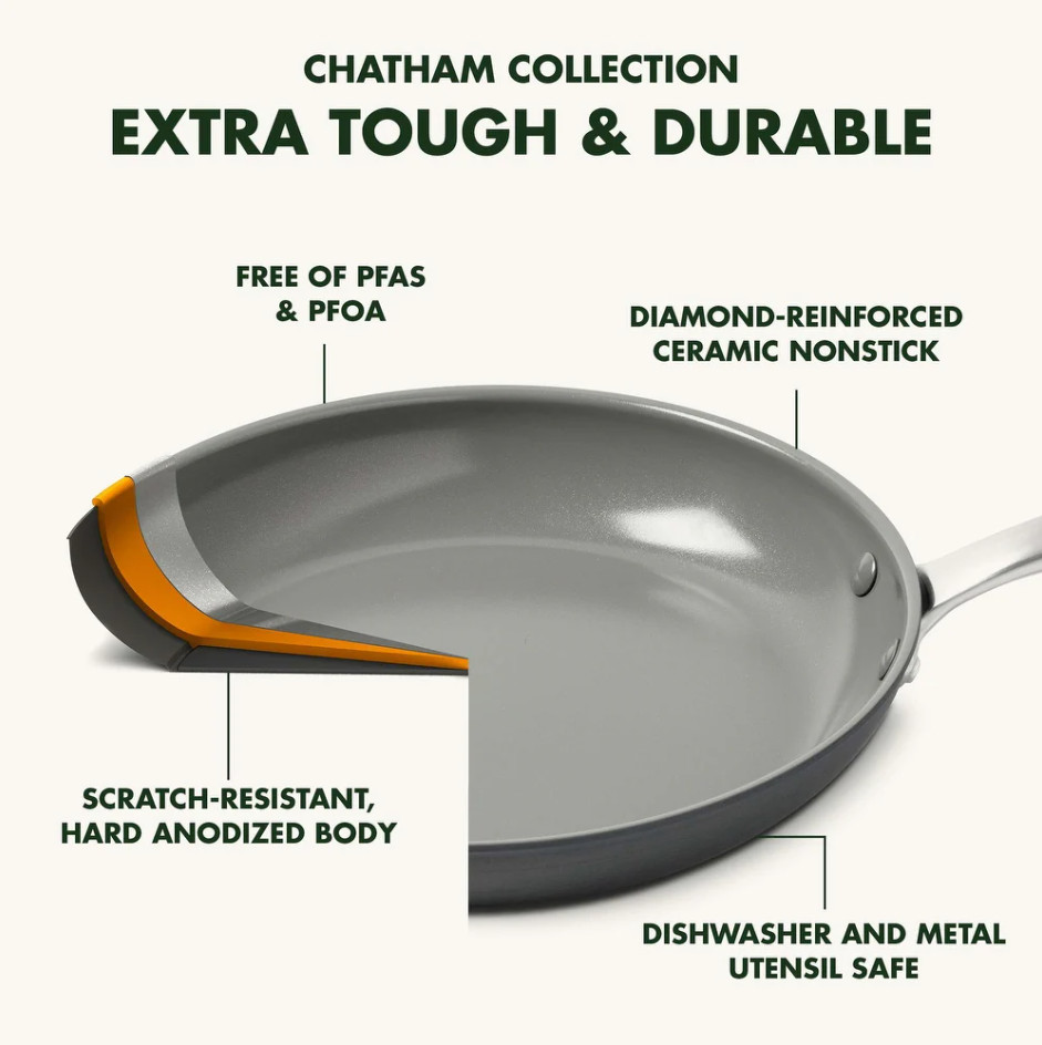 GreenPan Chatham 8″ & 10″ Ceramic Nonstick Fry Pan Set Hard Anodized Skillets