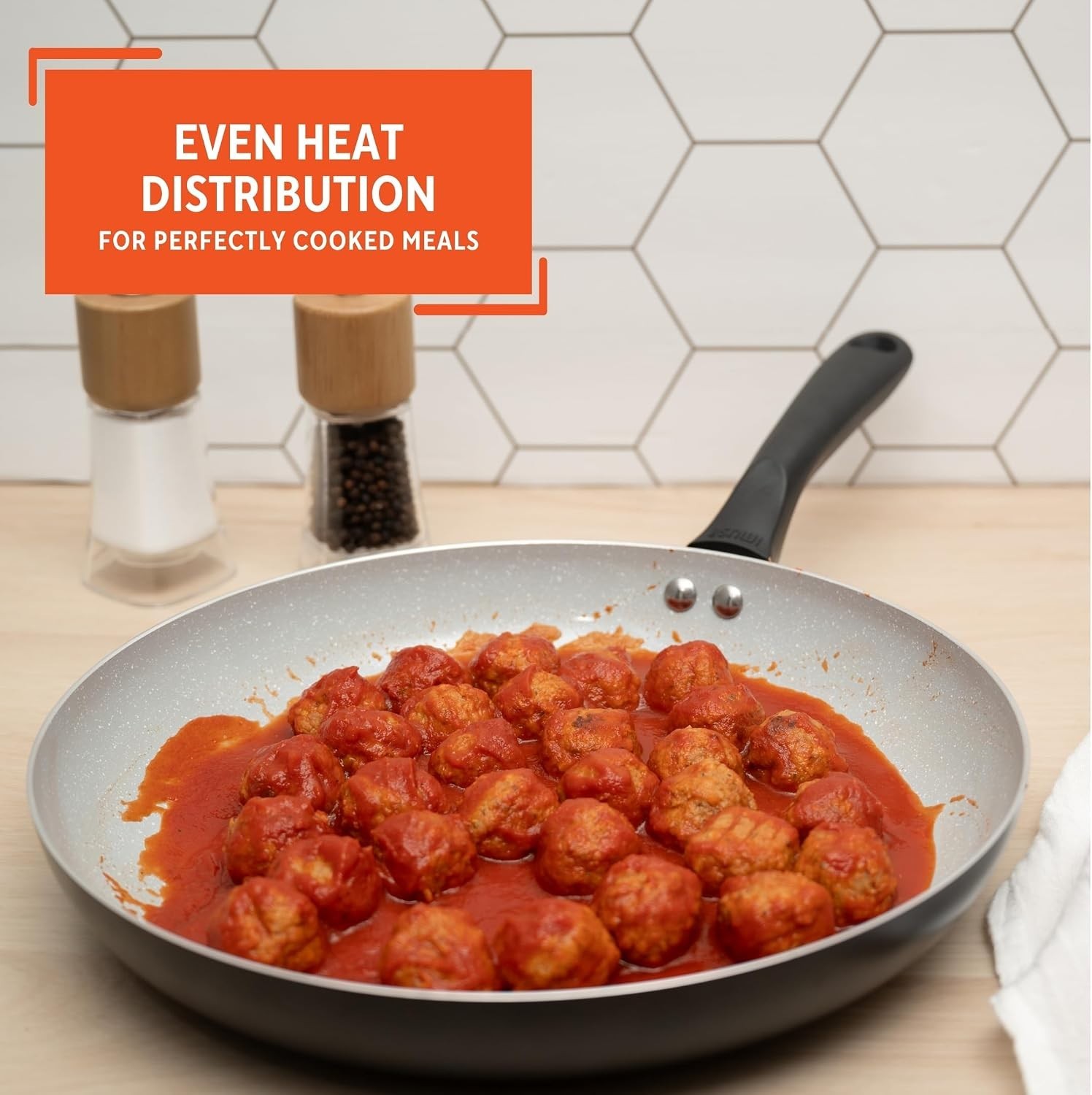 12″ Premier Ceramic Nonstick Fry Pan with Cool Touch Handle, Matte Black