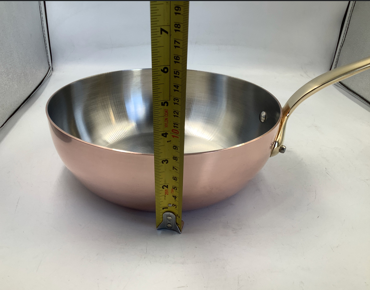 Mauviel M’Heritage 200 B 2mm Polished Copper & Stainless Steel Chef Pan, 3.7-qt