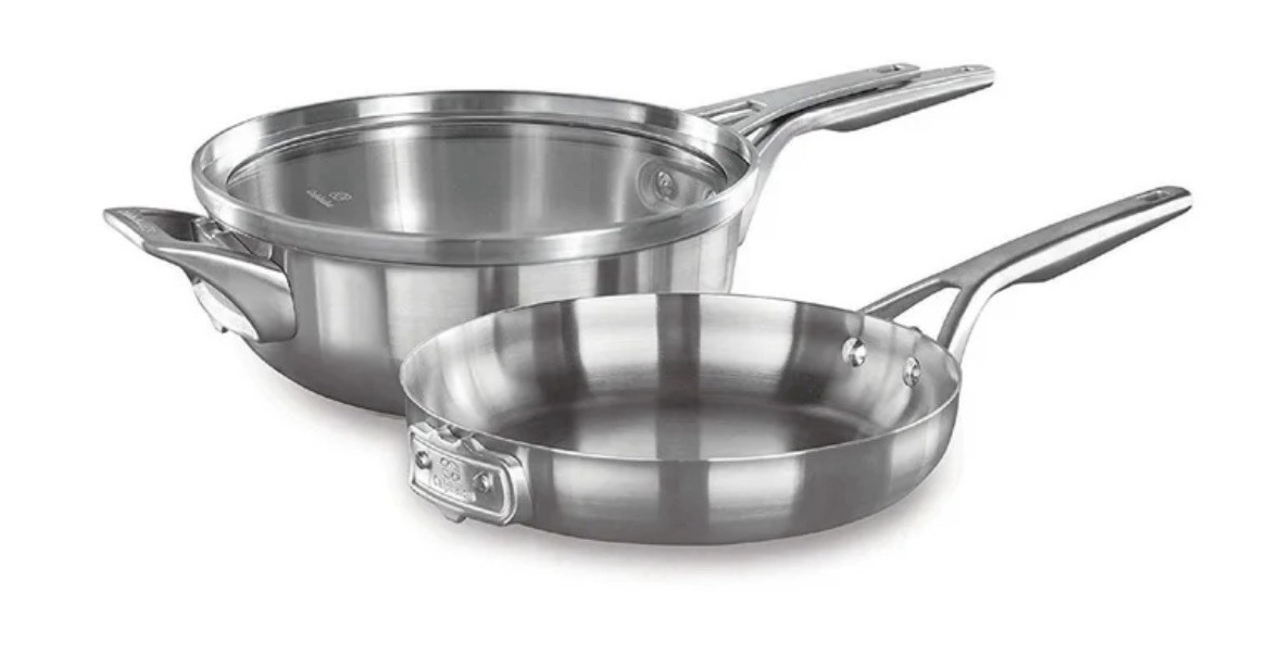 Calphalon Premier Cookware Set, Stainless Steel – 3 Piece Set (Defected Box)