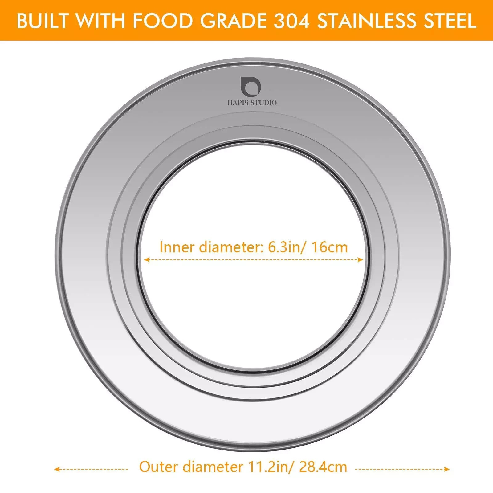 Steamer Ring Stainless Steel Adapter for 8 to 11inch Bamboo Steamer Happi Studio