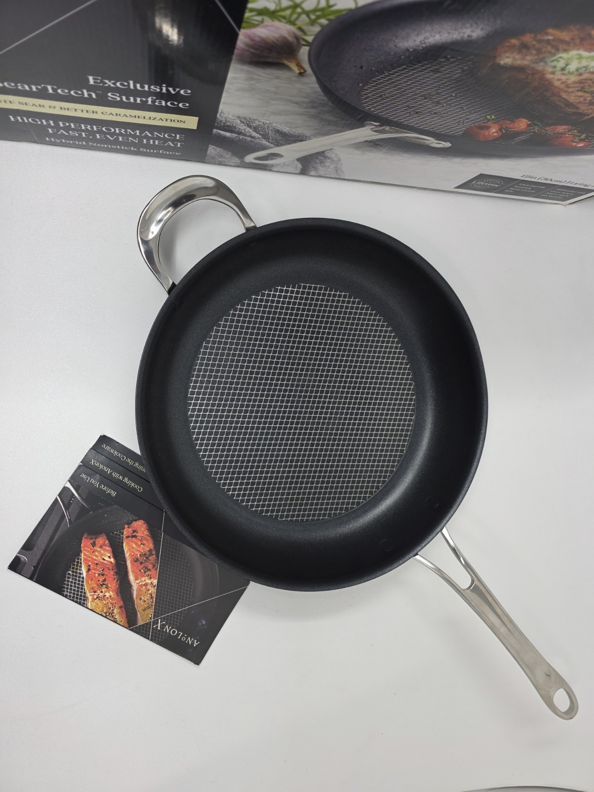 Anolon X Hybrid Nonstick Frying Pan with Helper Handle, 12″ Exclusive SearchTech