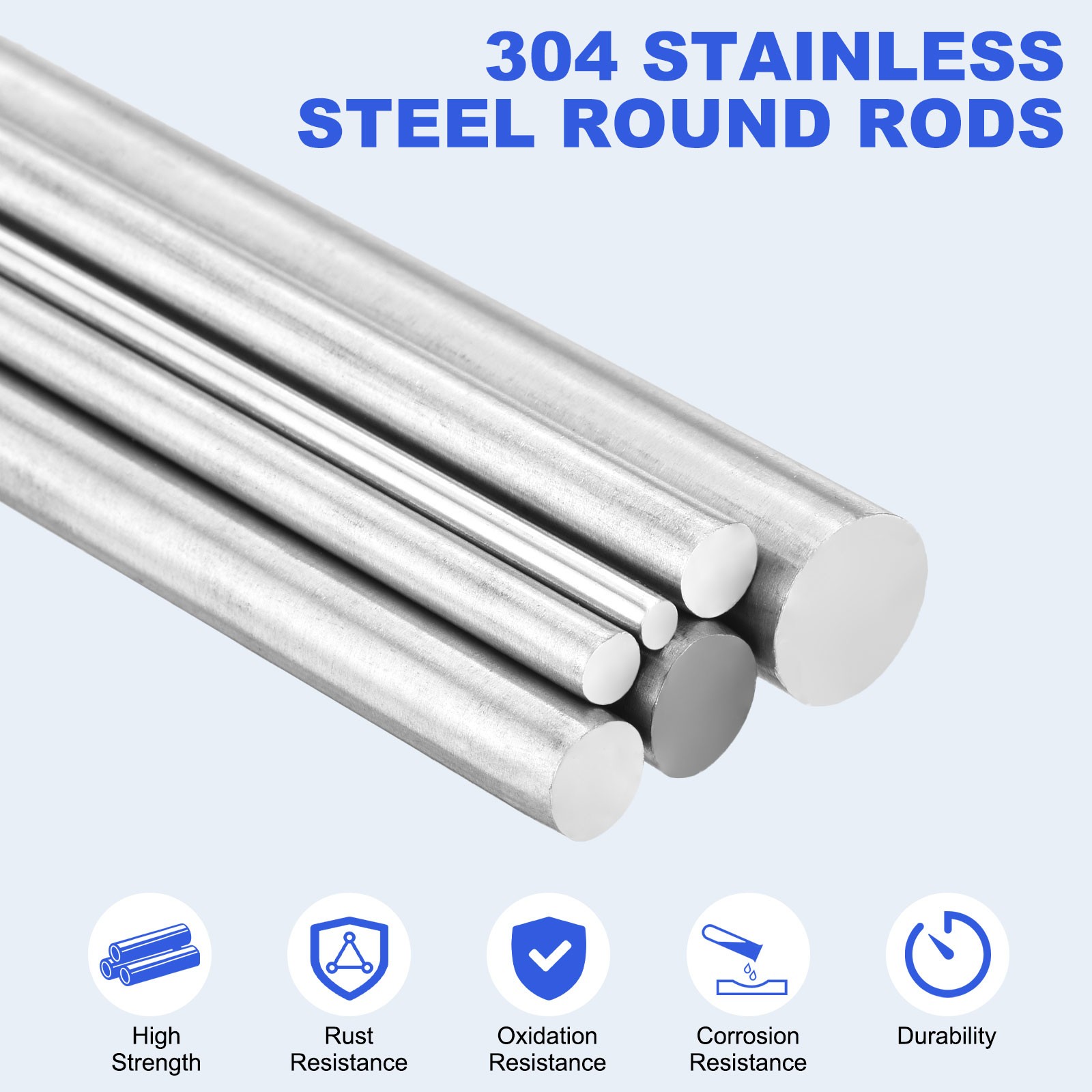 3pcs 3/8″x6″ Steel Bars for Silver