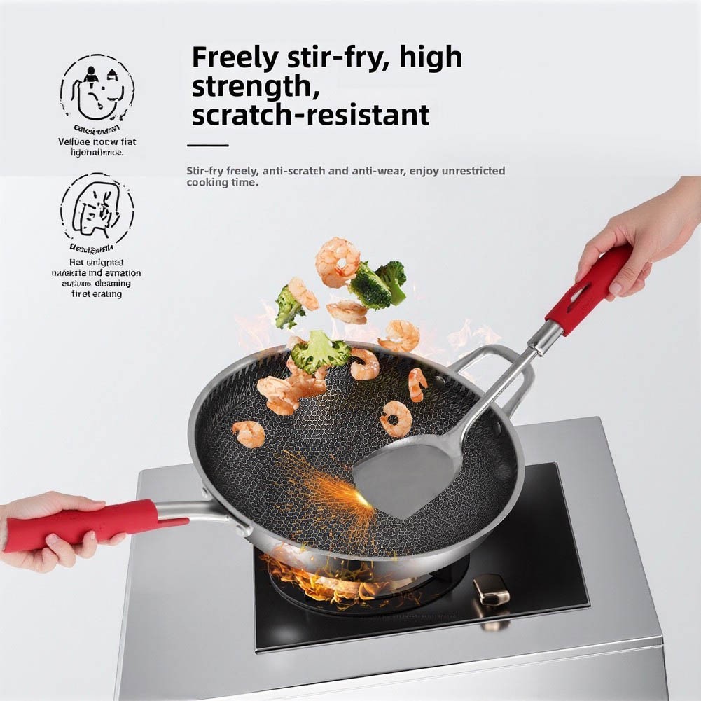 Tri Size Nonstick Wok 12.6 inch 13.4 inch 14.2 inch Oven Safe Up to 900 F