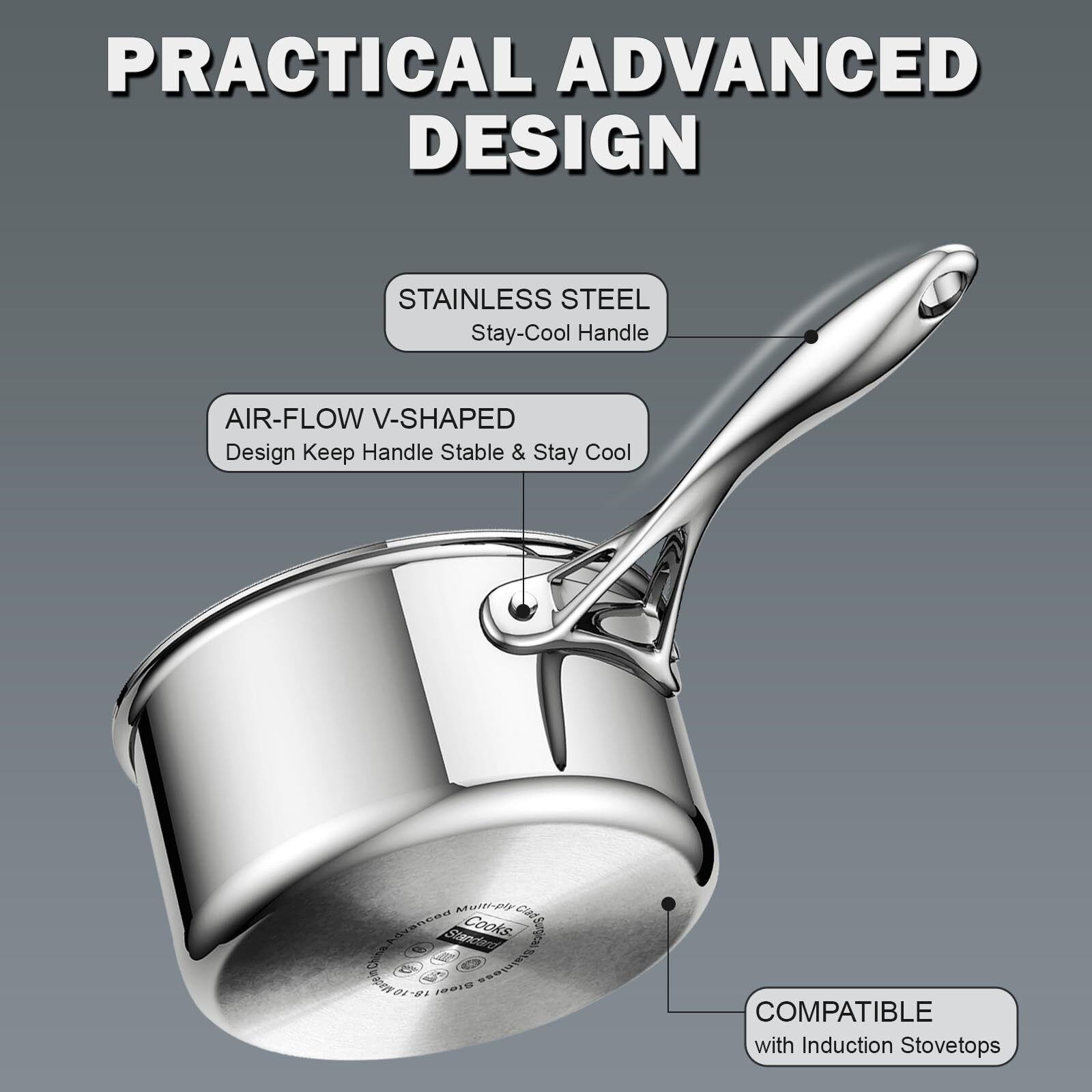 Multiply Clad Saucepan 3 Quarts Silver