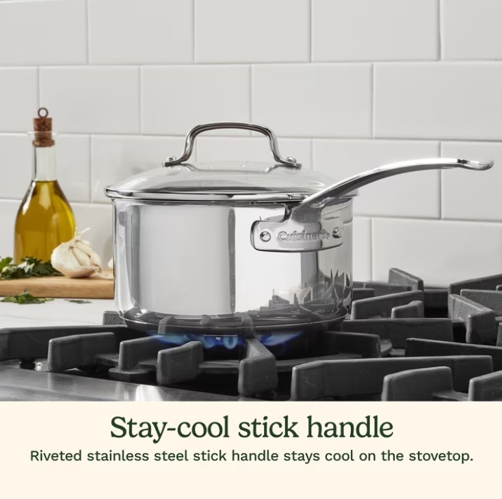Cuisinart Advantage Pro Series 2.5 Qt Stainless Steel Saucepan with Tempered