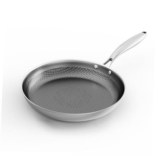 12-Inch Pan, Hybrid Nonstick Frying Pan – 3-Ply Clad Stainless Steel 12 Inch