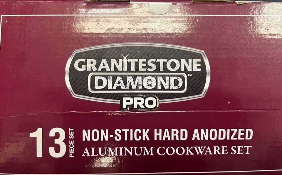 Granitestone Diamond PRO Non Stick Hard Anodized Aluminum 13 Pieces Cookware Set
