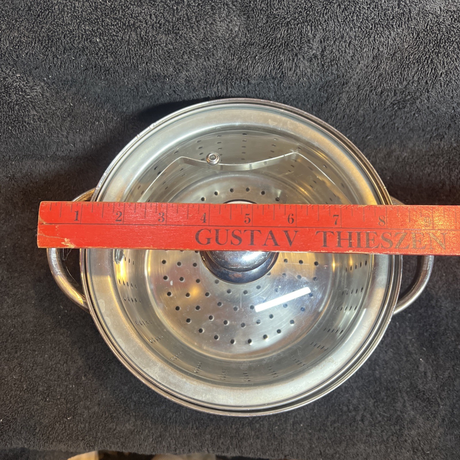 Stainless Steel 4-Quart Steamer Pot with Glass Lid, pot, insert and lid