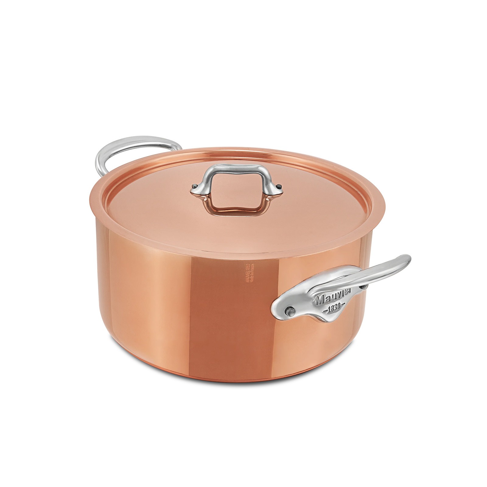 Mauviel M’3 S 5.7-Qt Copper Stewpan With Lid, Cast Stainless Steel Handles