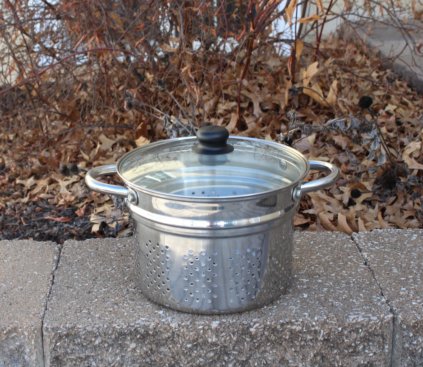 TRAMONTINA STEAMER STRAINER PASTA INSERT 18/10 SS – 10.25″ DIA x 6-3/4 EUC!