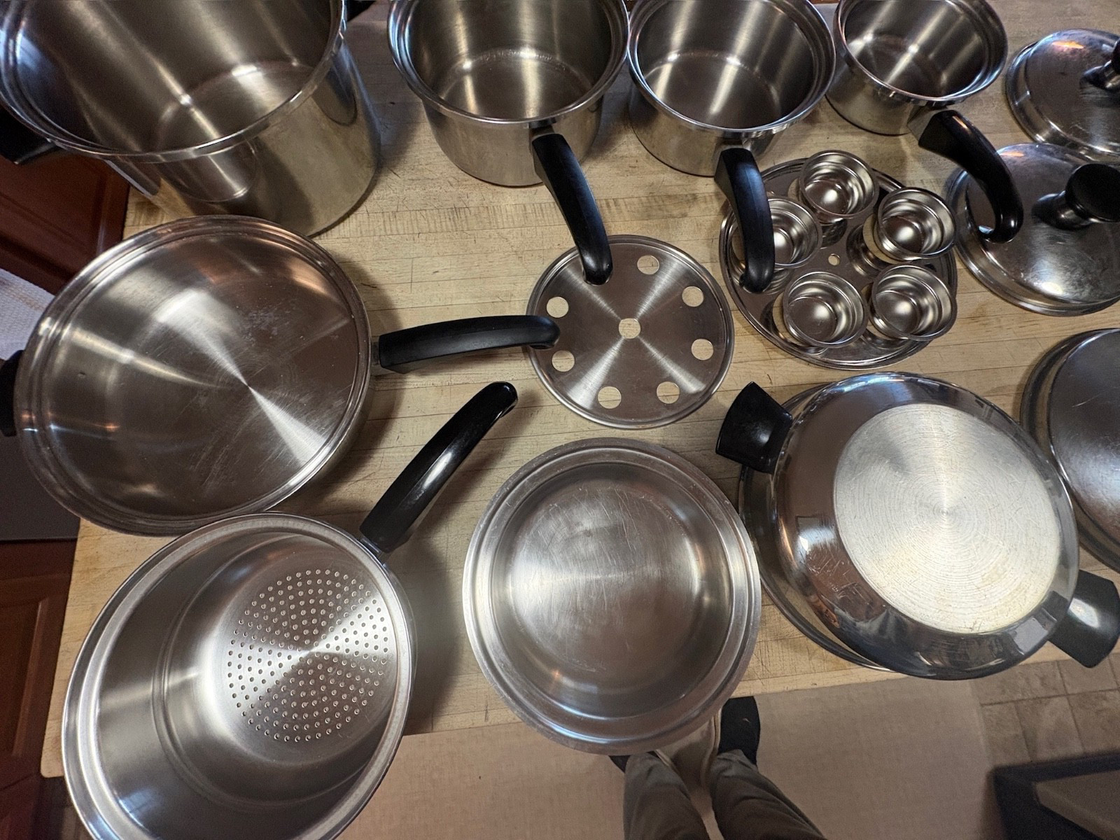 Vtg 14 pcs Seal-O-Matic Thermium Multi-Plex Stainless Steel USA Cookware Set USA