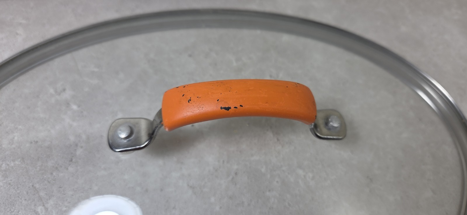 RACHAEL RAY Hard Anodized Non Stick 5 Qt Oval Saute Pan Lid Only Orange Handle
