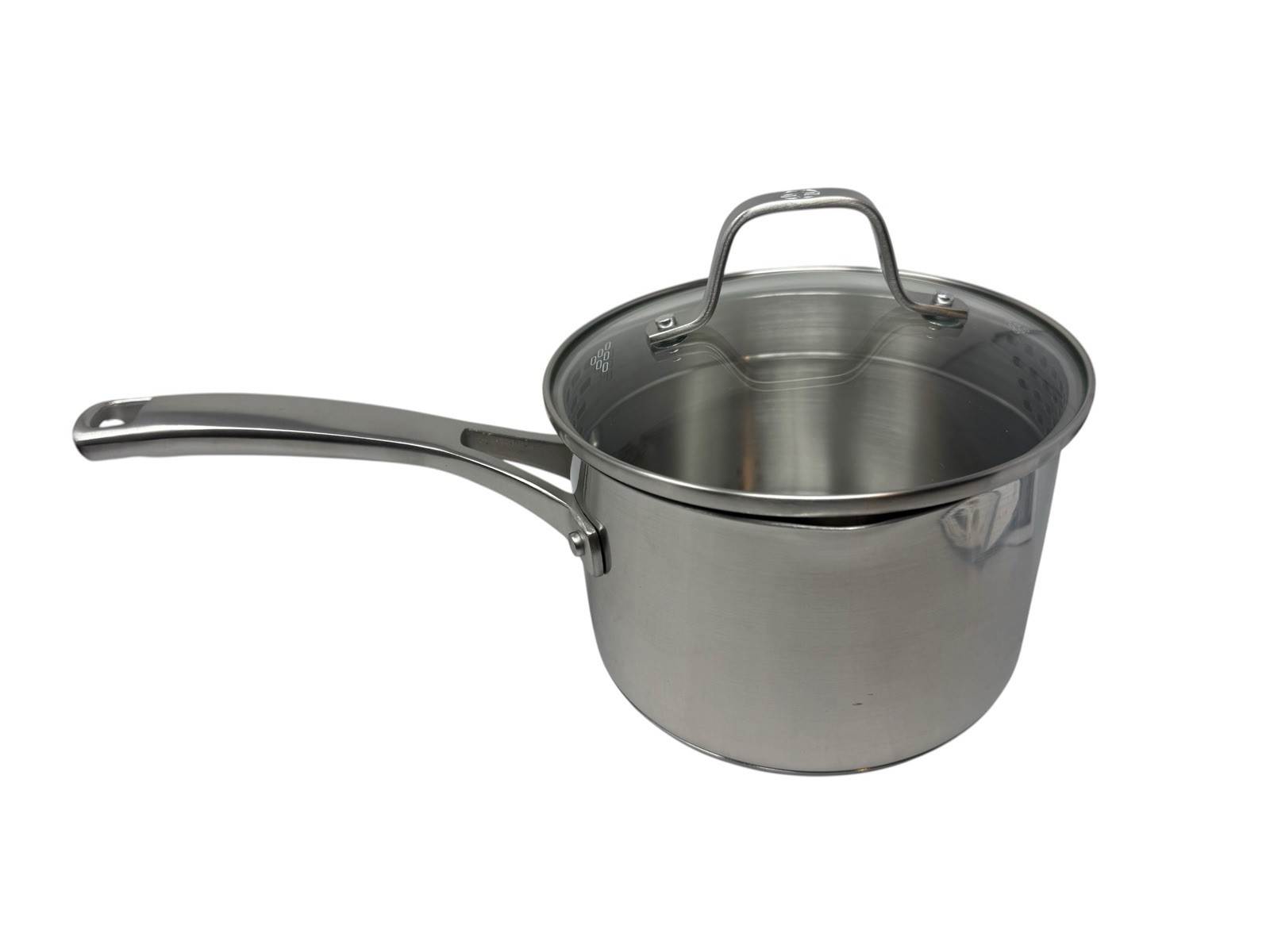 Calphalon 2 1/2 Qt 2.5 Saucepan Pot 87025 Dual Pour Spout Stainless Small Dent