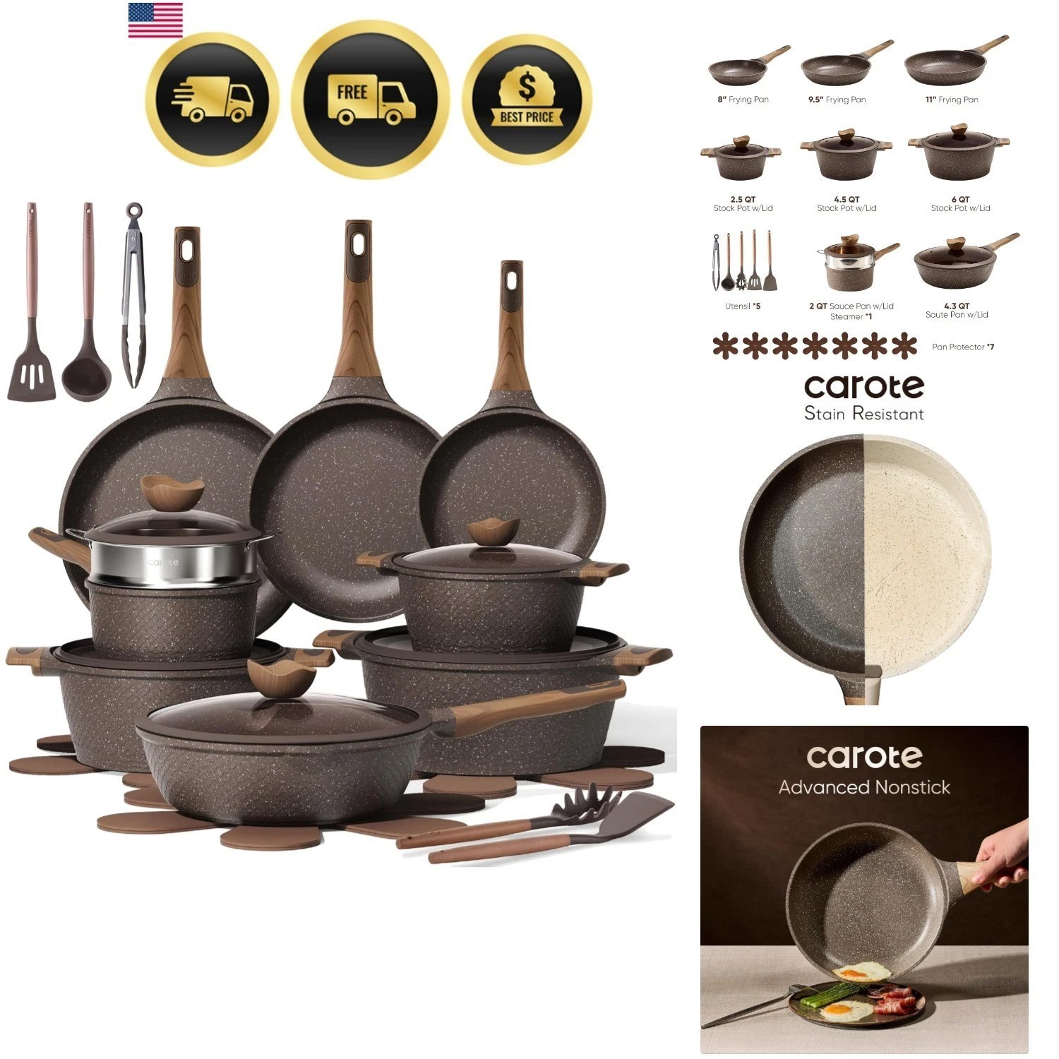 26PCS Pots and Pans Set Non Stick, Cookware Set Pots and Pans Induction Cook …