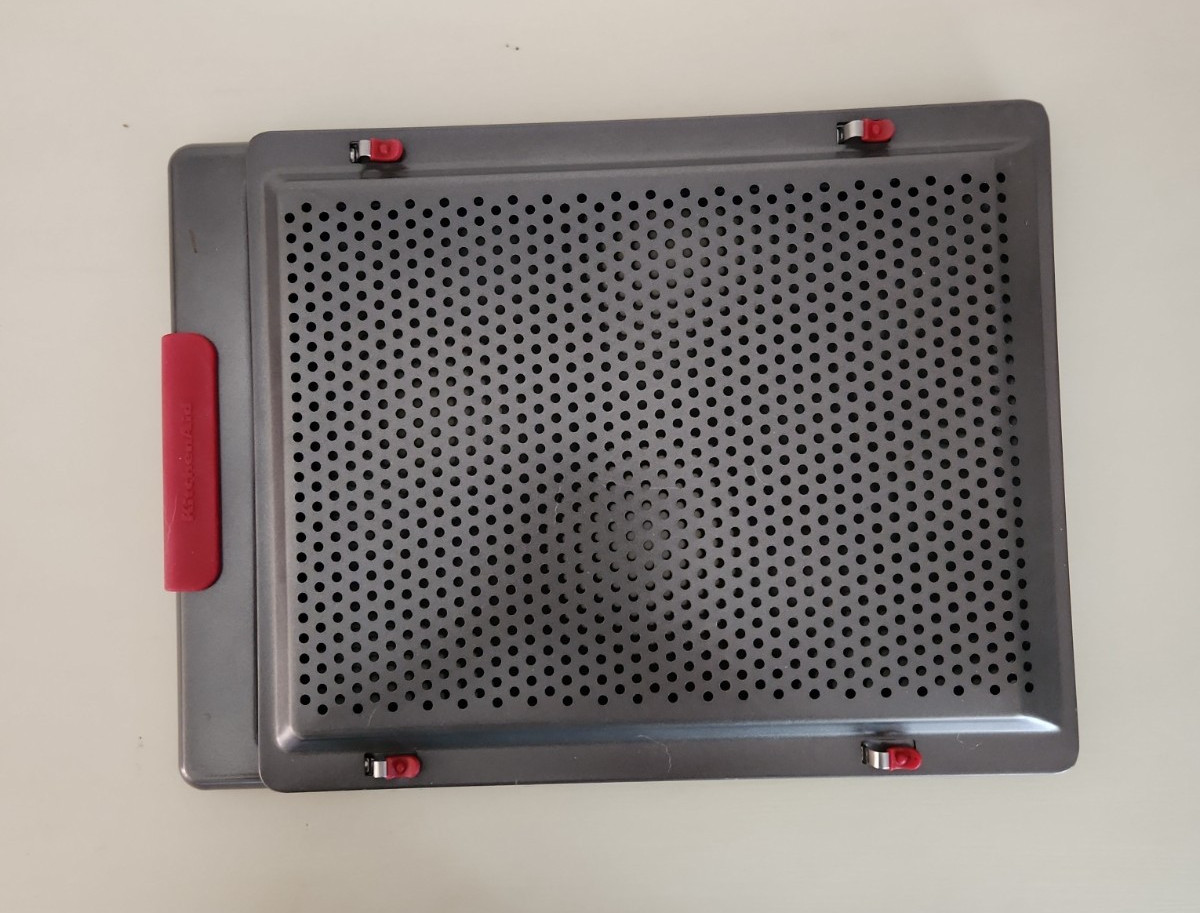 🔥 KitchenAid FRENCH FRY FLIPPER / CRISPER/GRILLER PANS With Red Silicone Handle