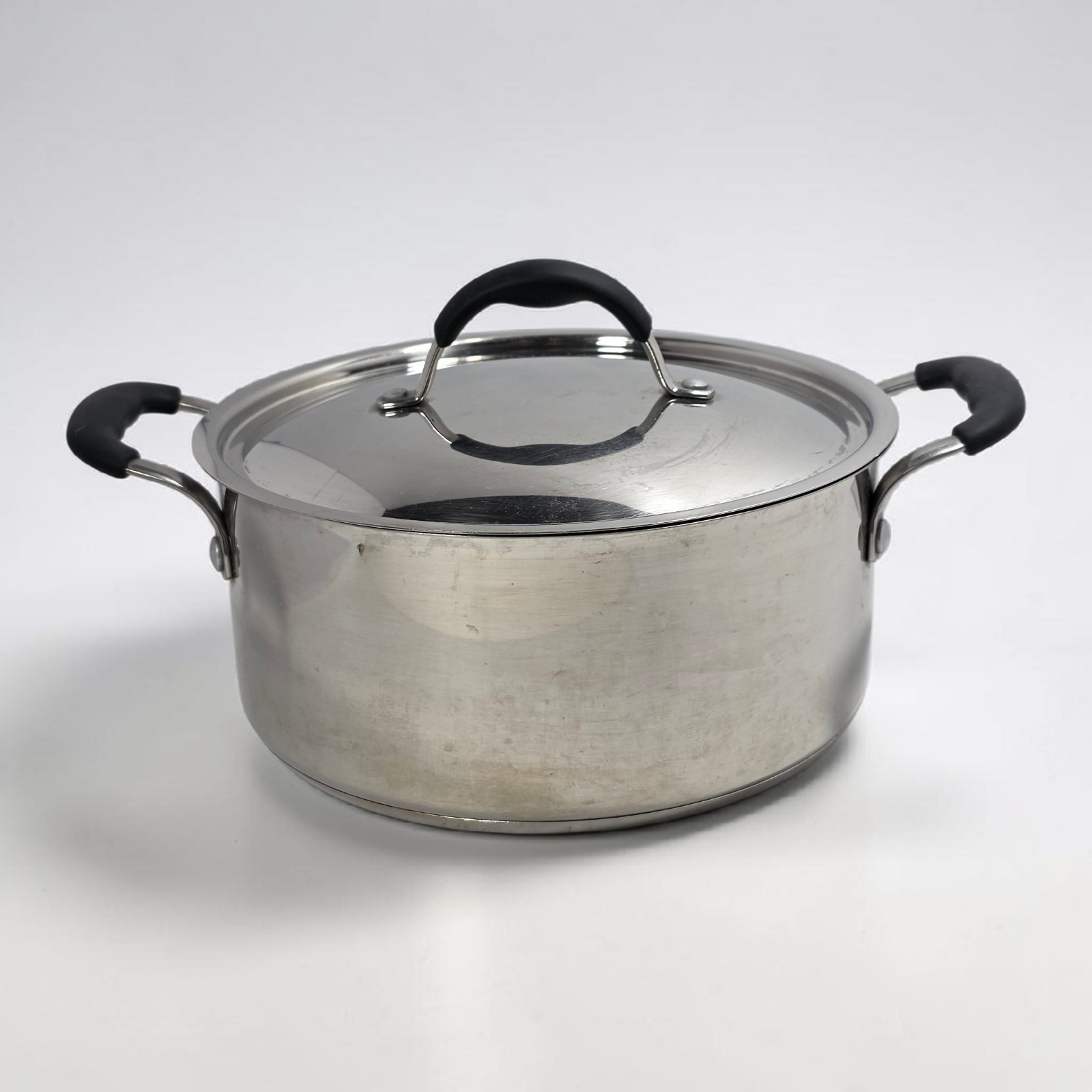 Potobelo Italia Triply Bottom Stainless Steel 4Qt Casserole Pot with Lid Handles