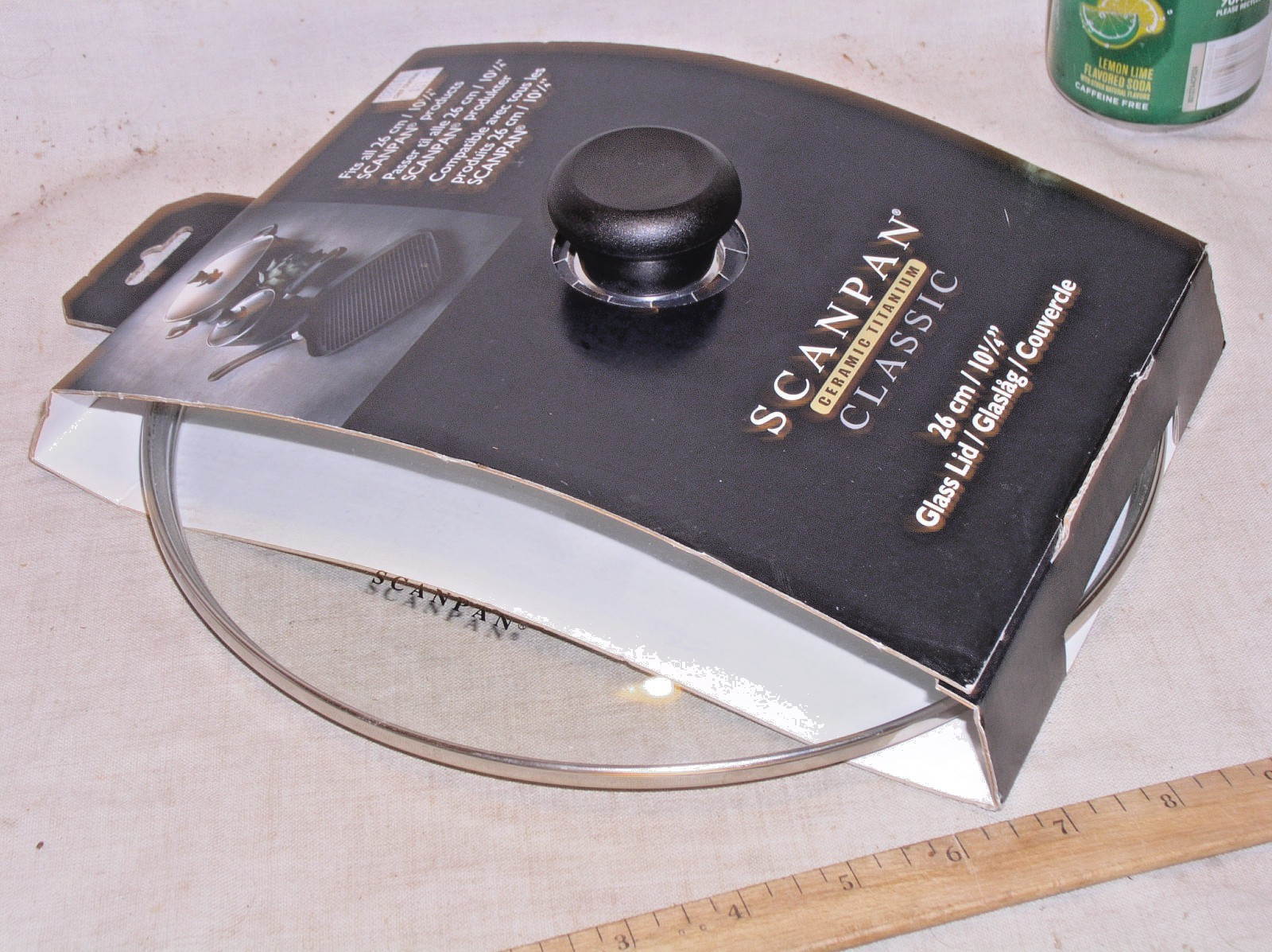 NEW SCANPAN CLASSIC DENMARK 10-1/4 INCH 10.25″ 26 CM GLASS LID CERAMIC TITANIUM