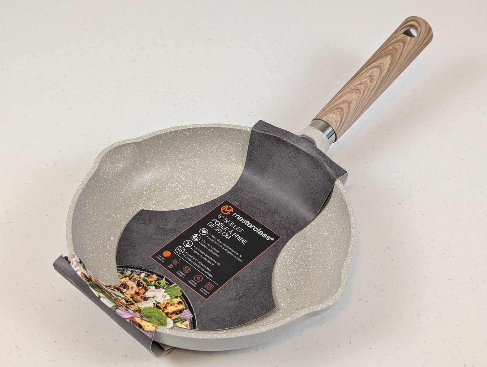 MasterClass 8″ Nonstick Frying Pan Skillet Beige Premium Cookware New