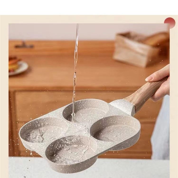 1 PC 4Cup 7.3 Inch Nonstick Egg Frying Pan Gas Induction Skillet White