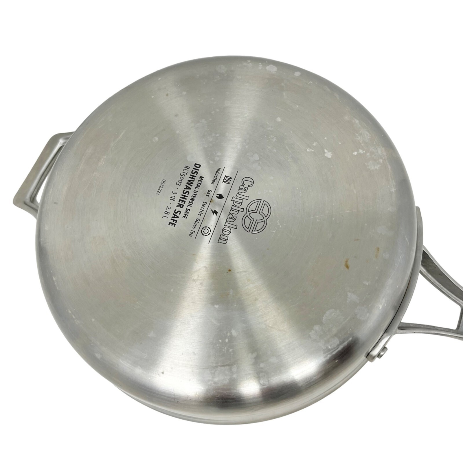 Calphalon RLT5003 Saute Pan 3 Qt 2.8L Stainless Steel All Cook Surfaces With Lid