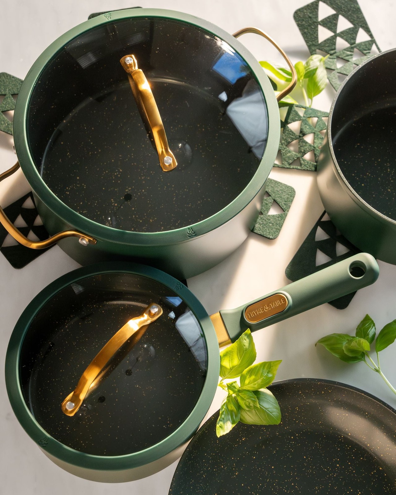 12-Piece Ceramic Non-Stick Granite Collection, Non-Toxic Cookware Set