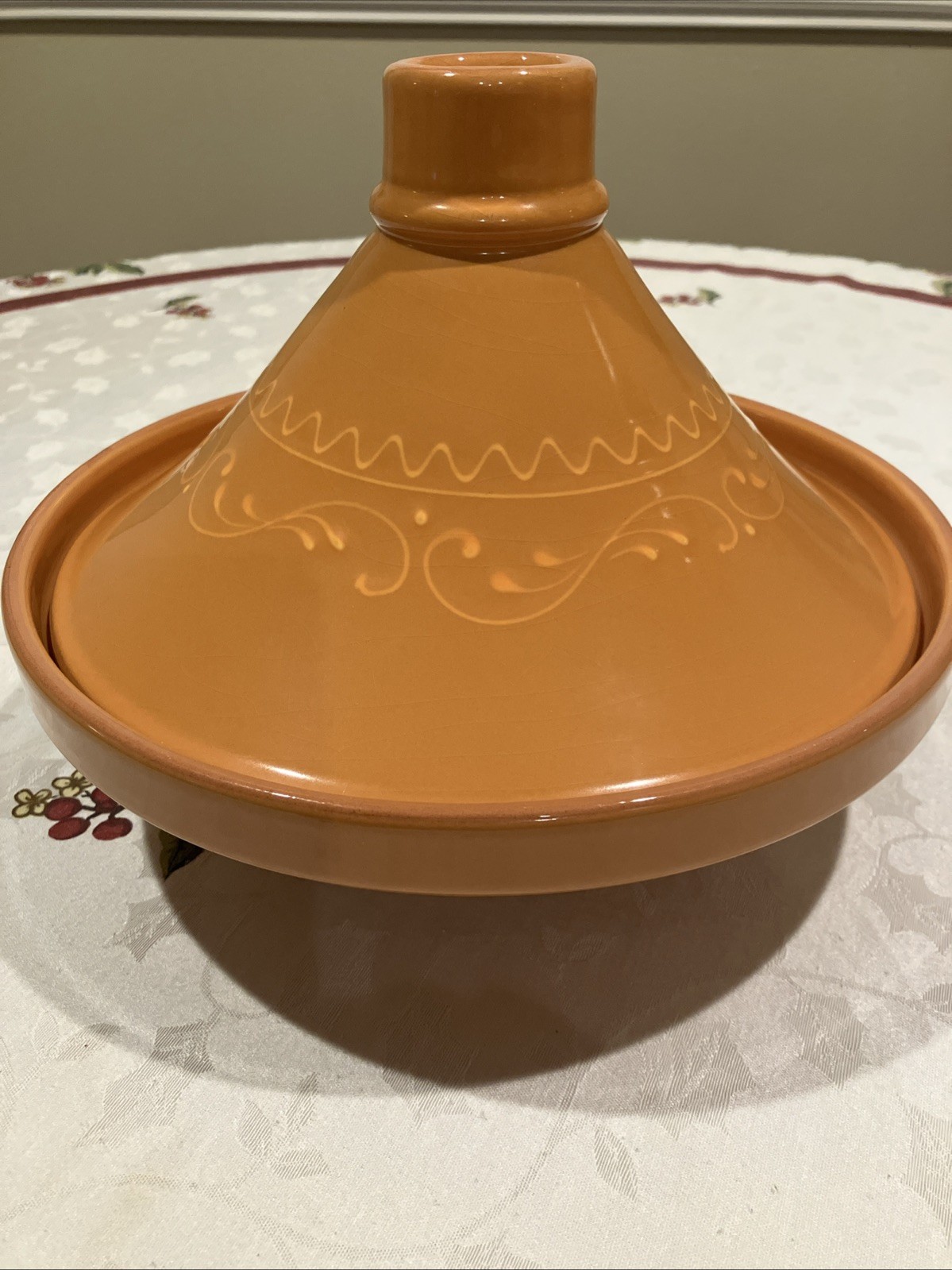 TAJINE Cooking Pot-TAGINE Ceramic Pottery Made in Portugal 11” GOLD TONE