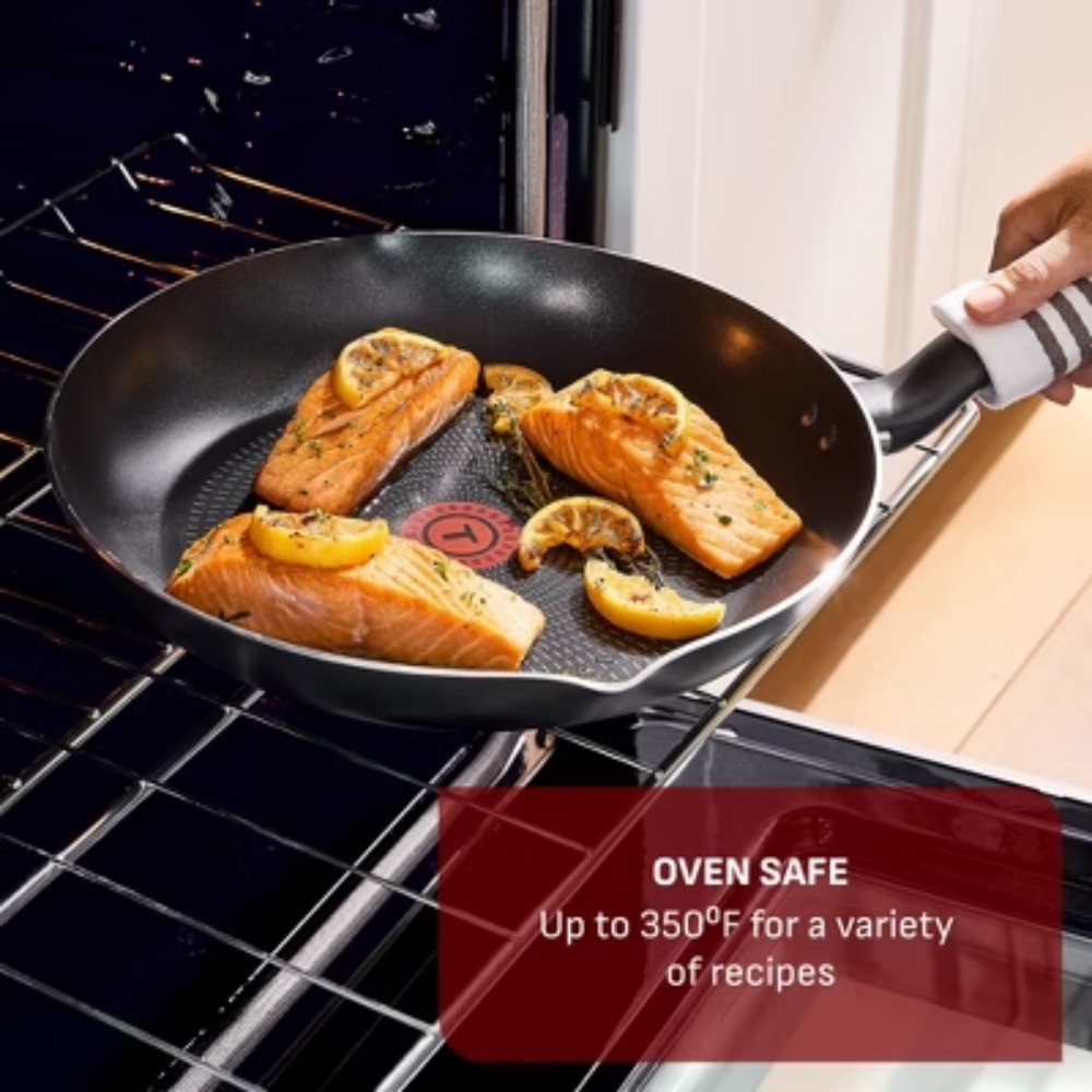 T-fal 10.5″ Frying Pan w/Lid, Simply Cook Nonstick Black