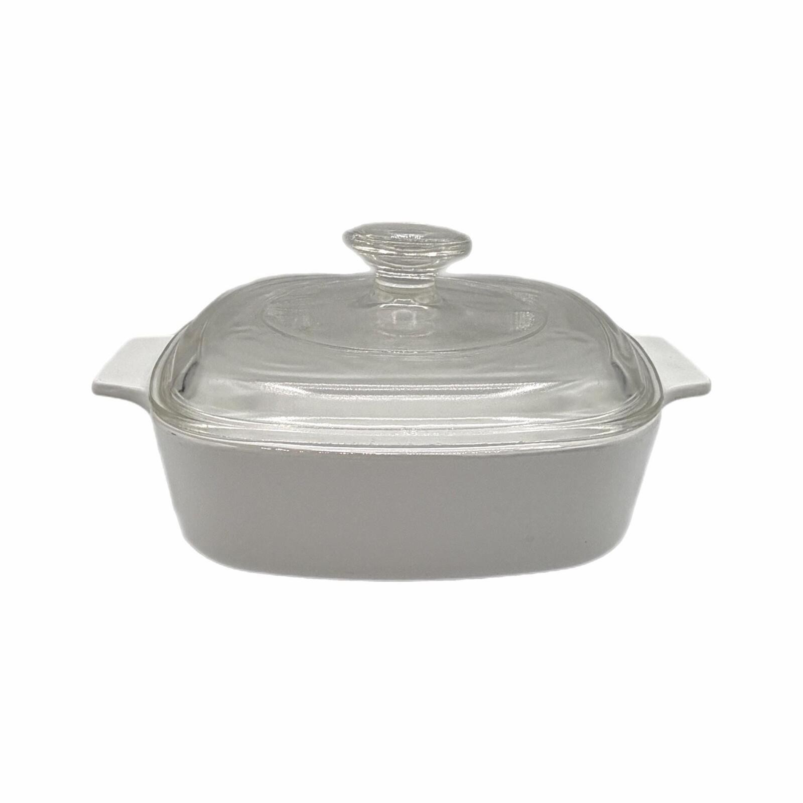 Vintage CorningWare A-1-B 1 Liter White Casserole Dish with Glass Lid A7C