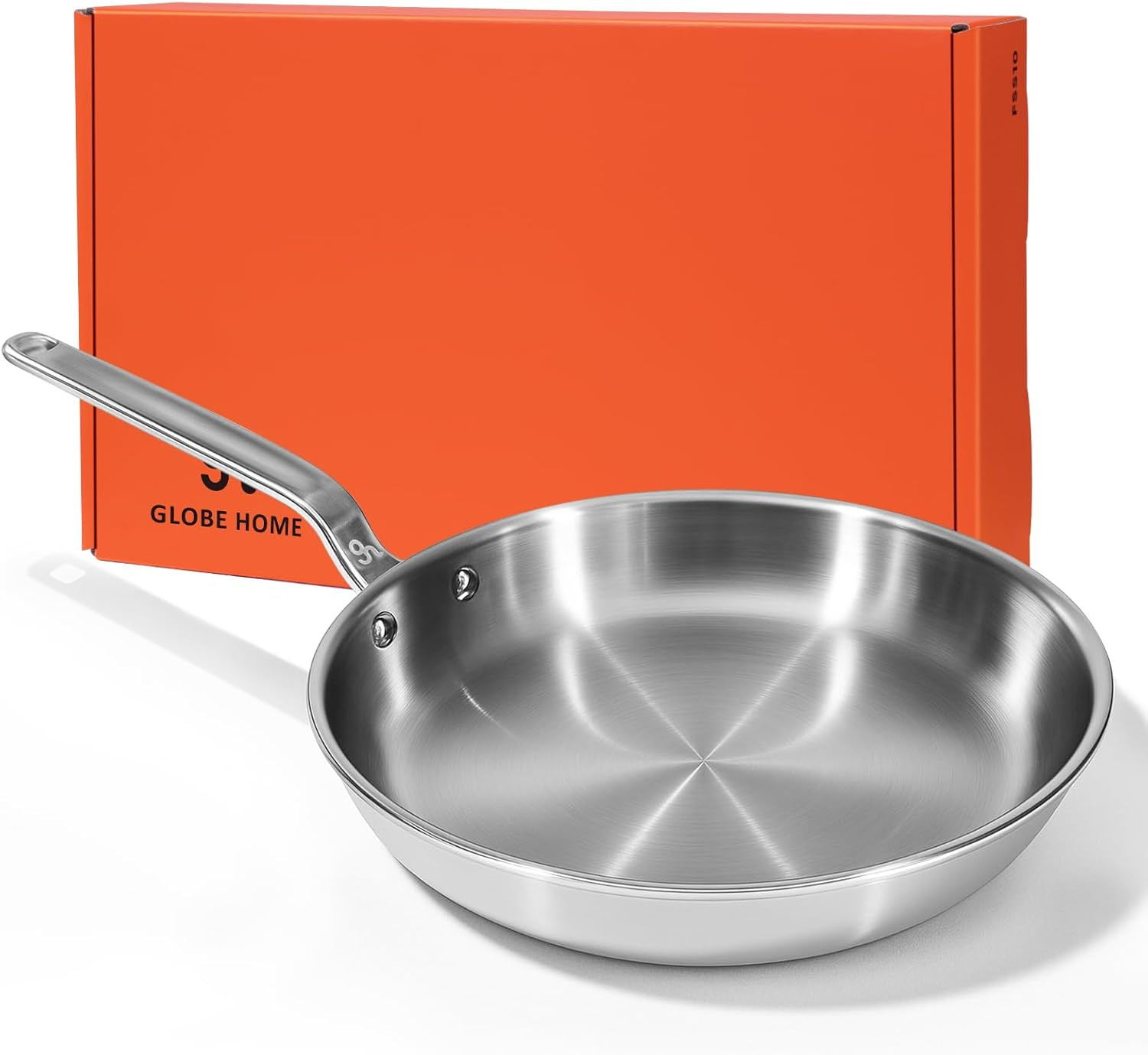 12″ Stainless Steel Frying Pan – 5-Ply Professional Skillet for All Stoves