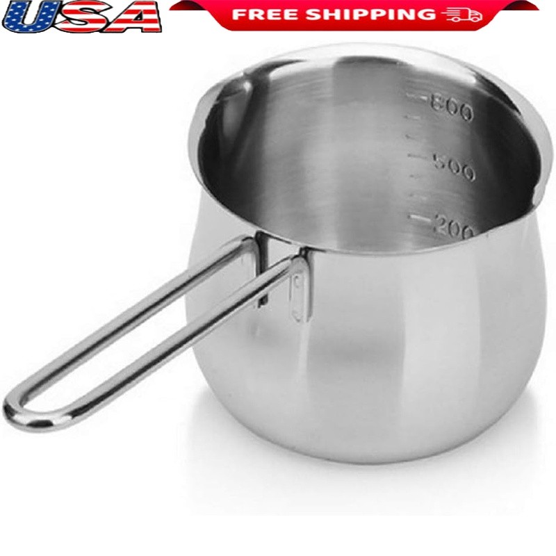 Stainless Steel Milk Pot Induction Cookware Mirror Polished Durable Kitchen Tool