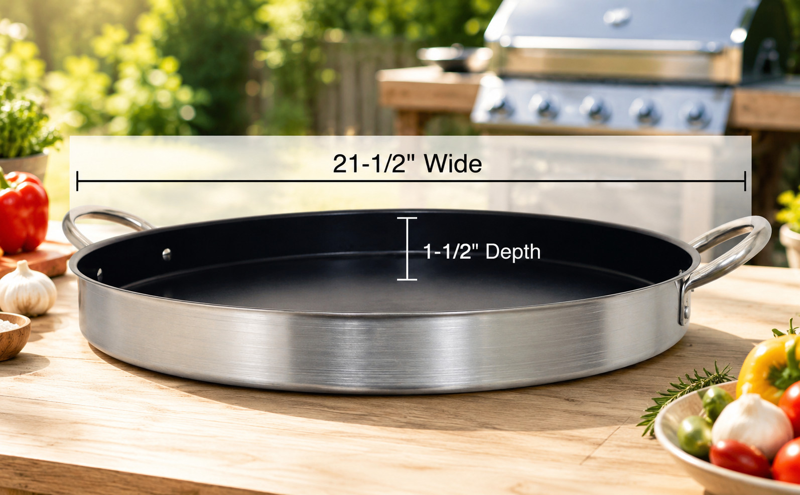 16” Stainless Steel Flat Comal Griddle – Round Non-Stick Grill & Frying Pan