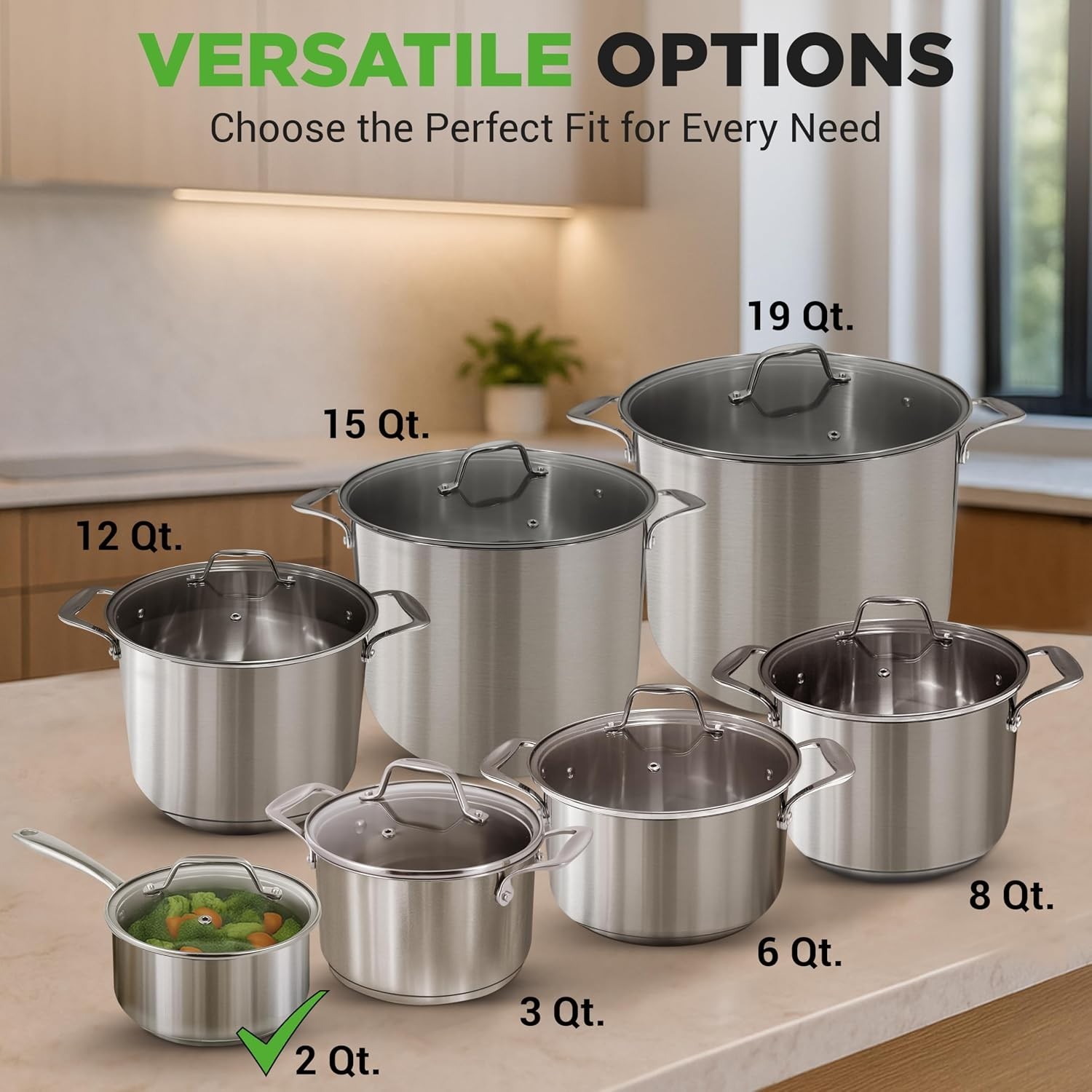 Heavy-Duty 2-Qt Stainless Steel Sauce Pot – Induction Ready