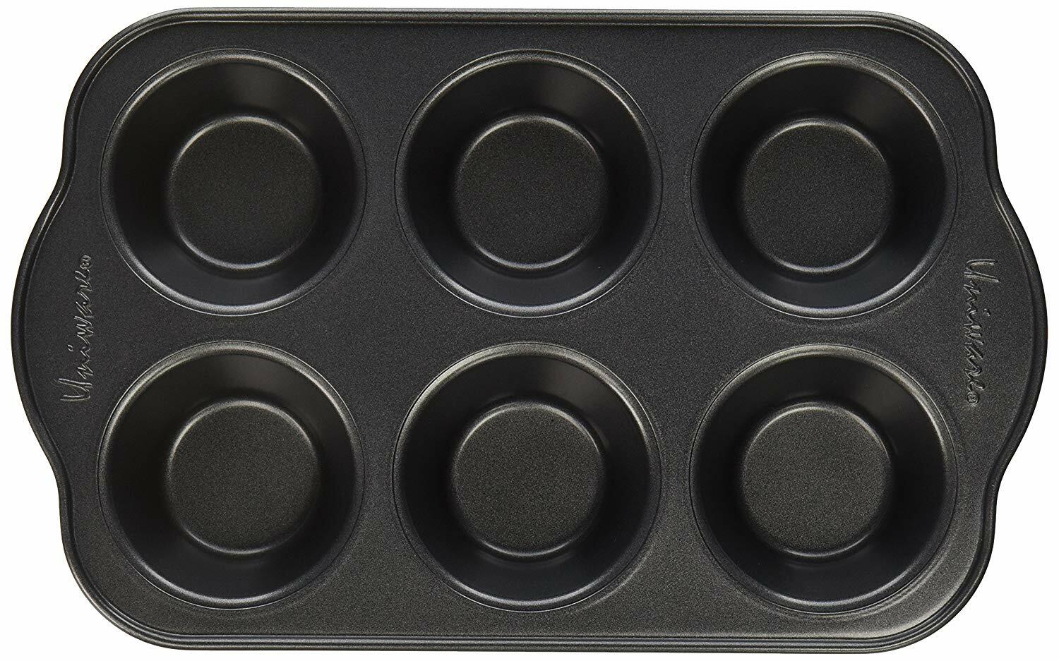 Non-Stick Muffin Pan Bakeware 6 Cups, Black
